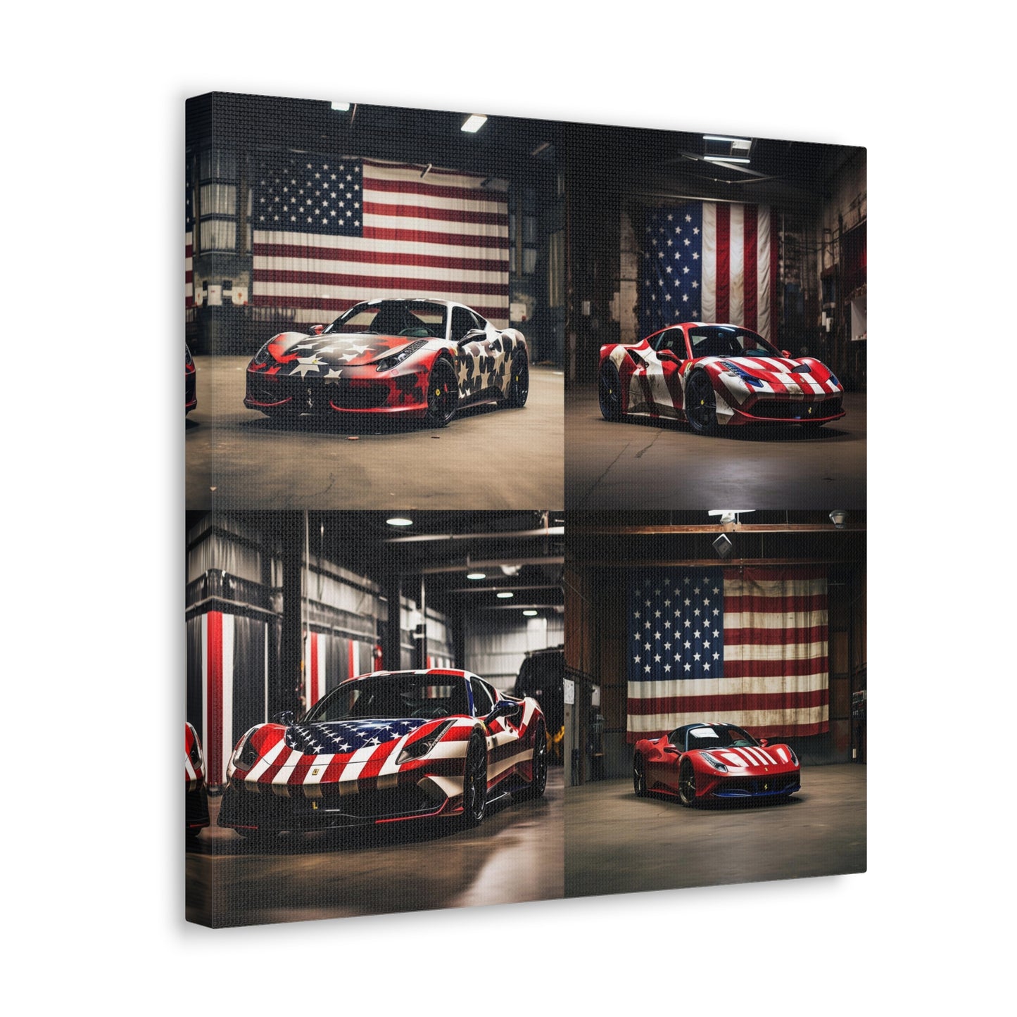 Canvas Gallery Wraps American Flag Farrari 5