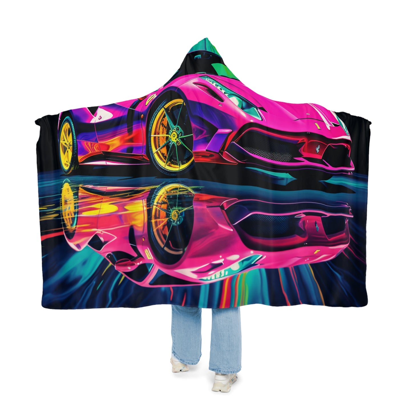 Snuggle Hooded Blanket Pink Ferrari Macro 4