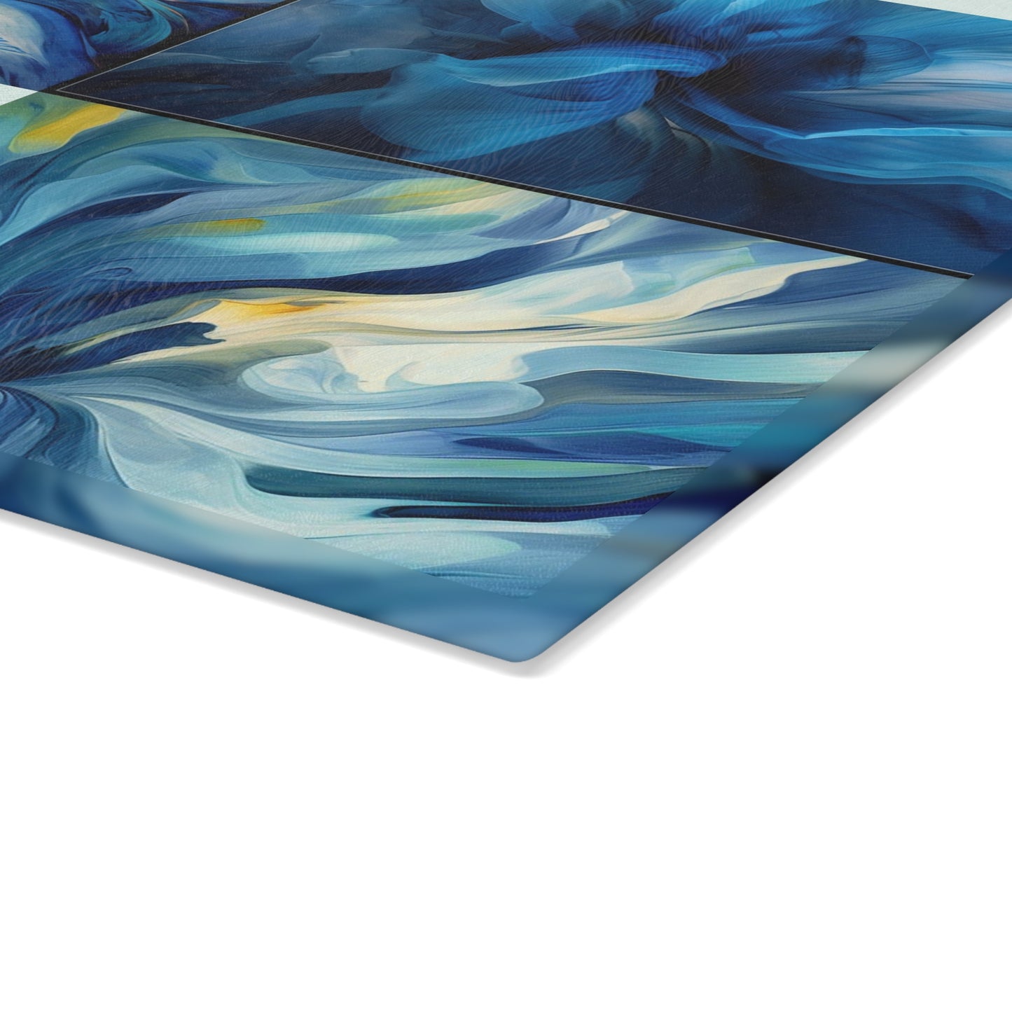 Glass Cutting Board Blue Tluip Abstract 5