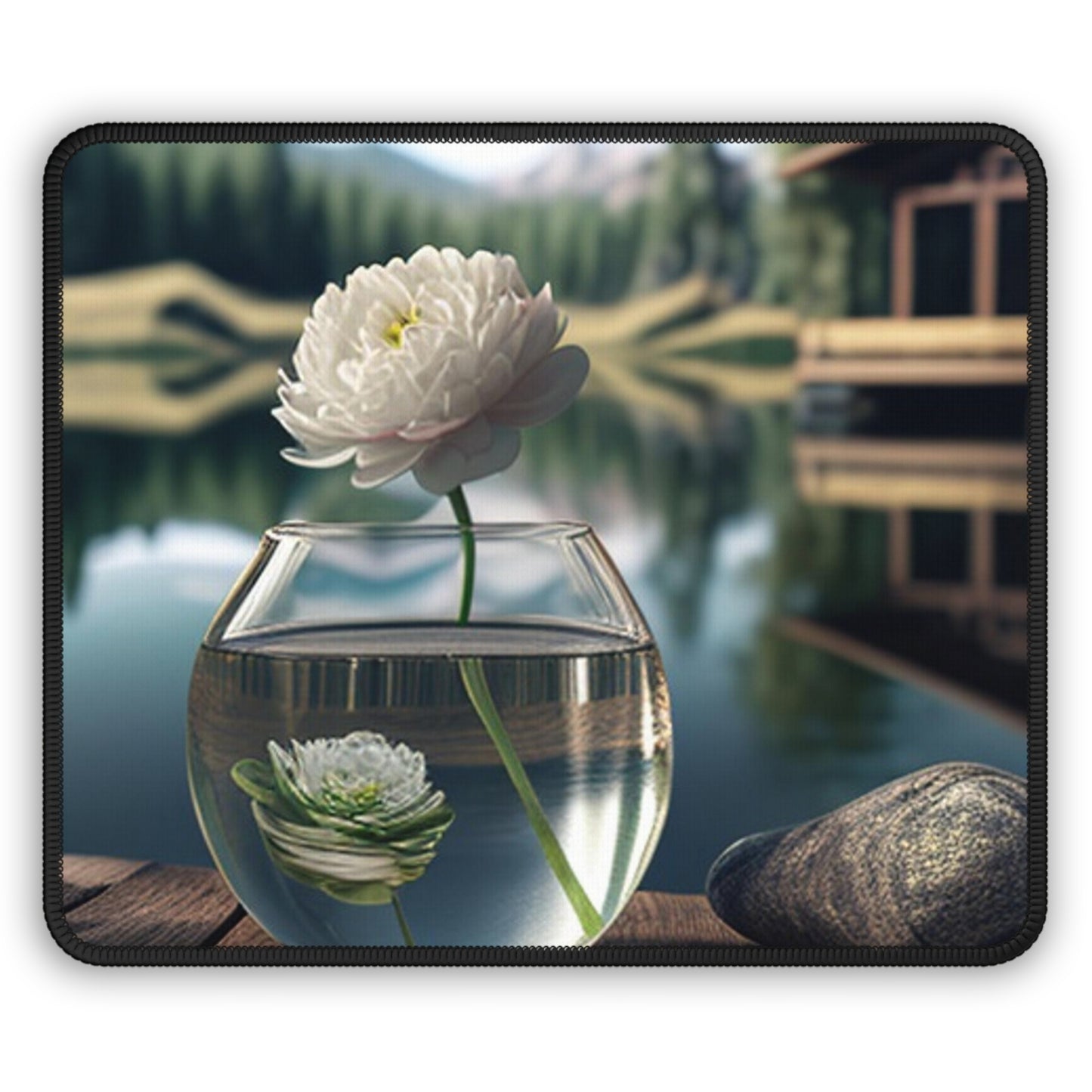 Gaming Mouse Pad  White Peony glass vase 2