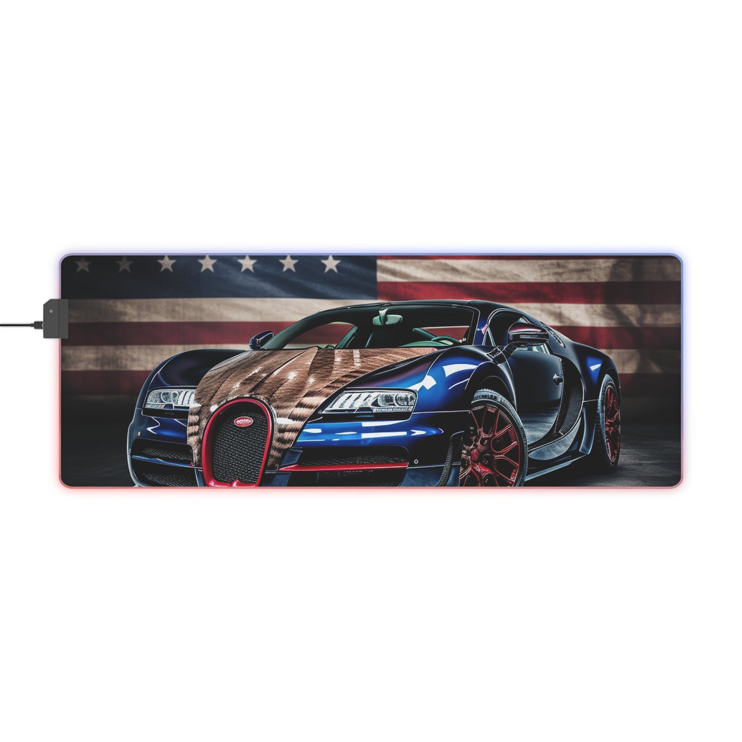 LED Gaming Mouse Pad Bugatti American Flag 4