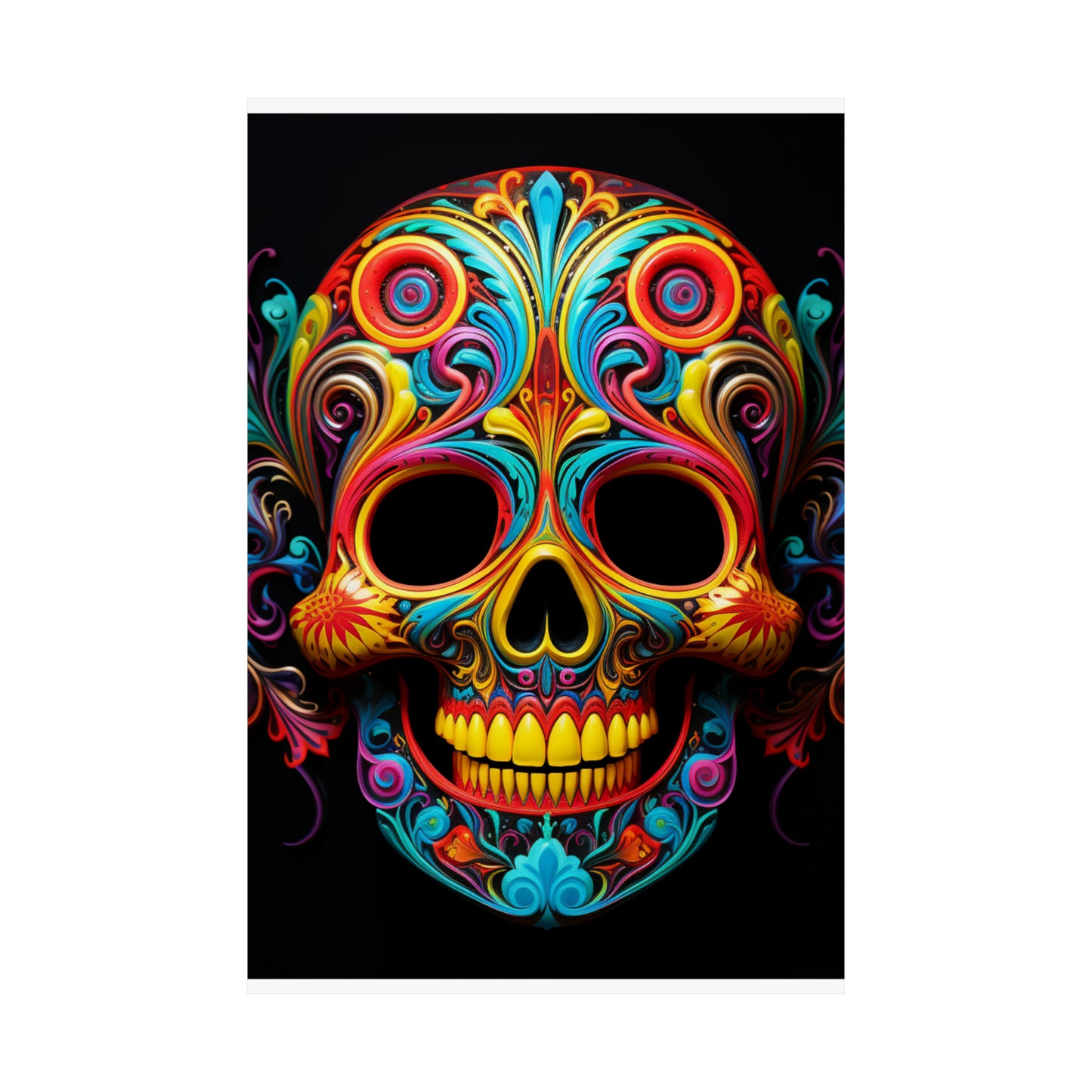 Premium Matte Vertical Posters Macro Skull Color 1