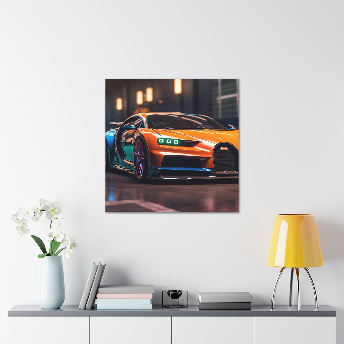 Canvas Gallery Wraps Hyper Bugatti Neon Chiron 1