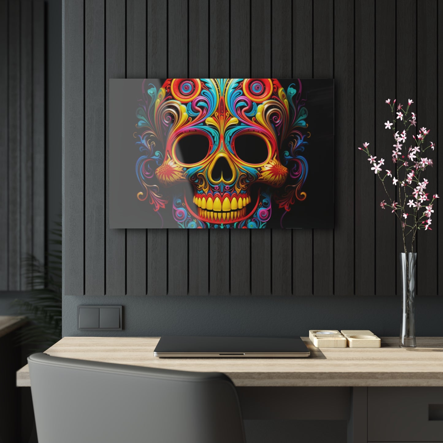 Acrylic Prints Macro Skull Color 1