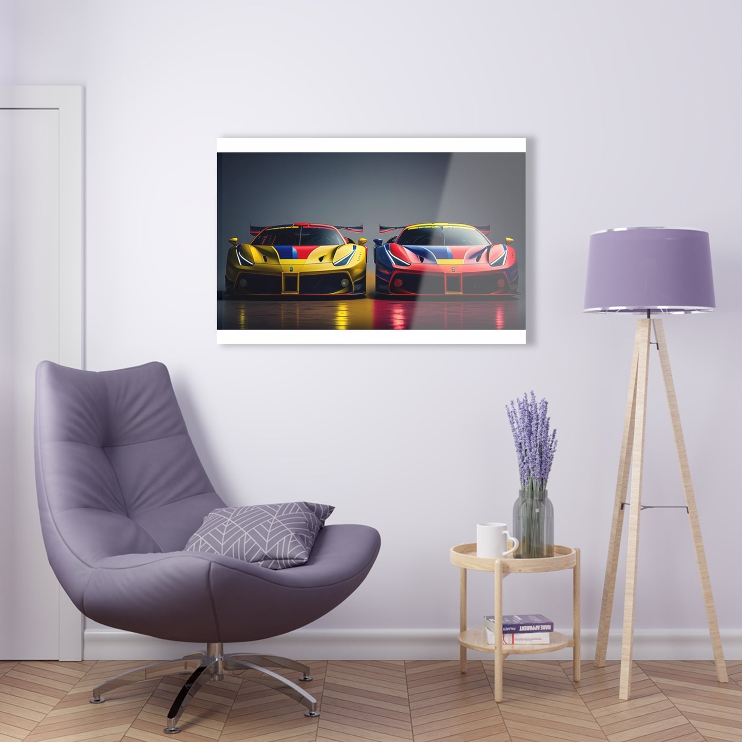 Acrylic Prints Ferrari Red Blue 1