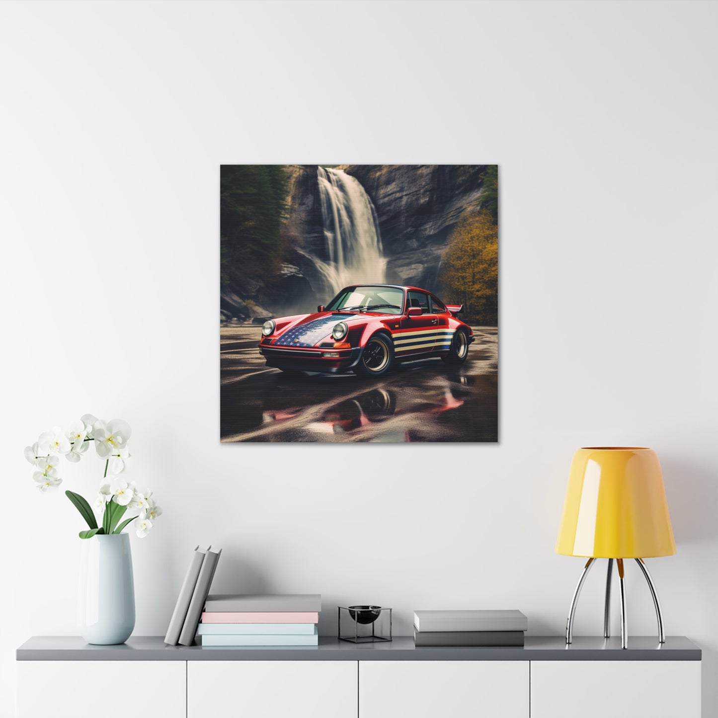 Canvas Gallery Wraps American Flag Porsche Abstract 1