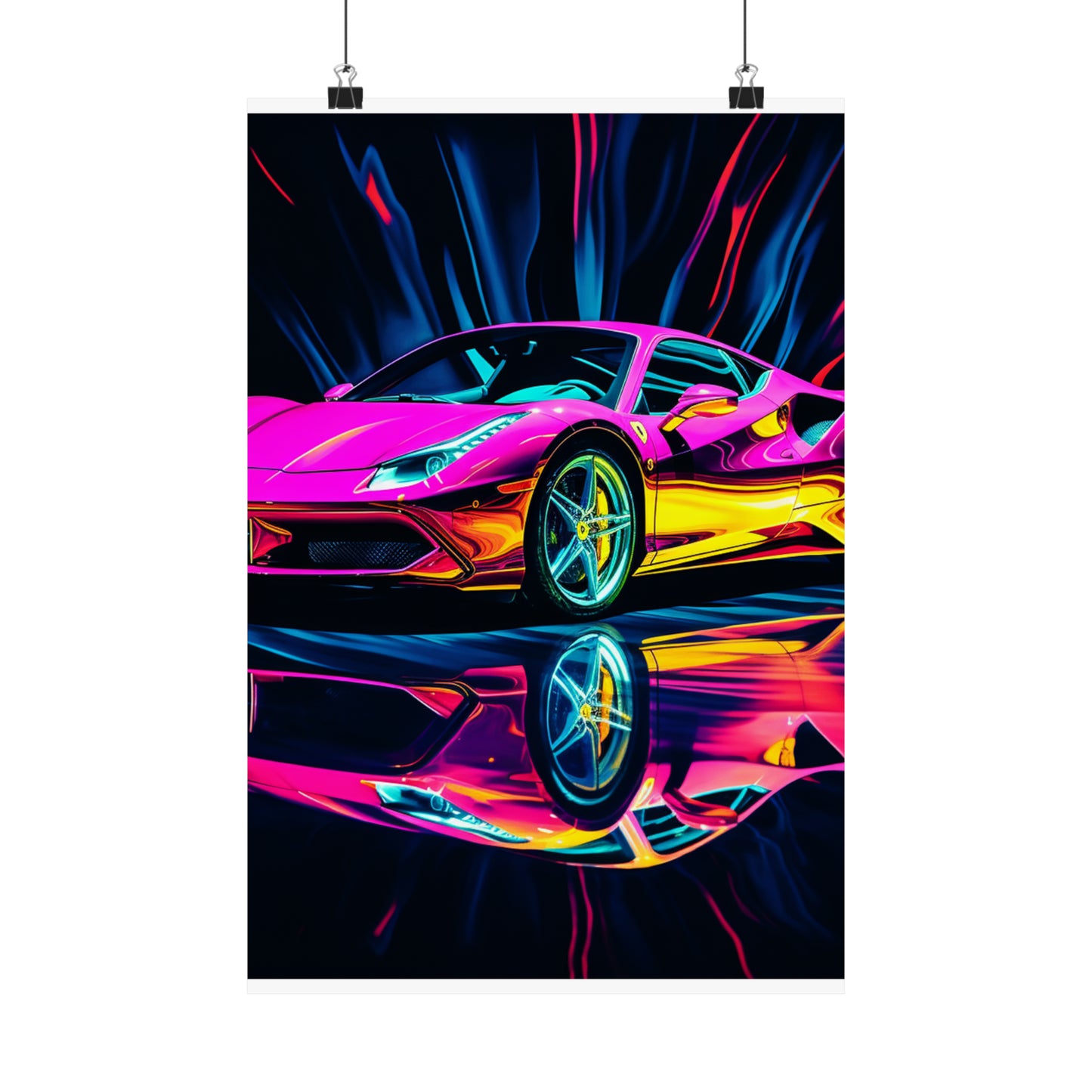 Premium Matte Vertical Posters Pink Macro Ferrari 3