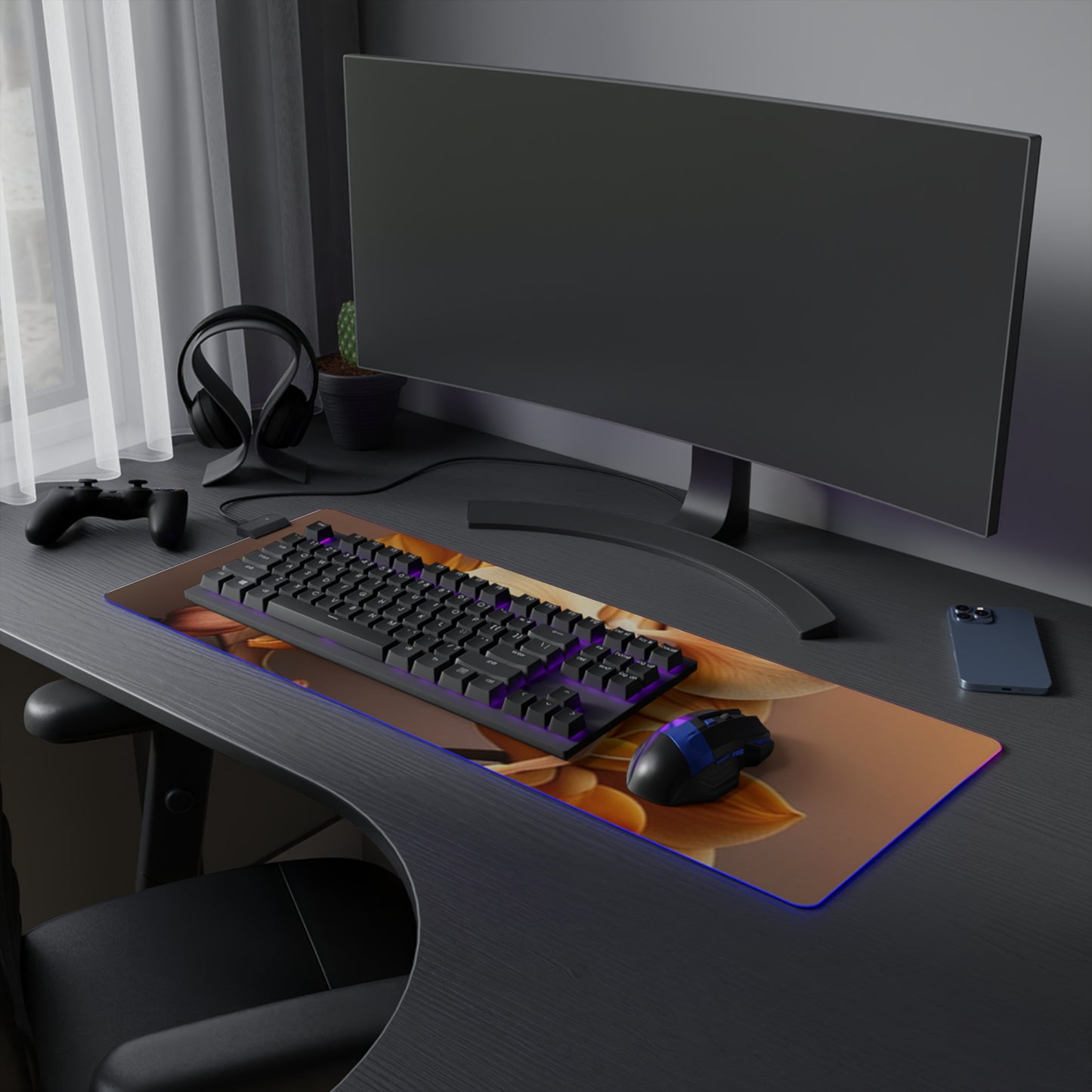 LED Gaming Mouse Pad orchid pedals 2