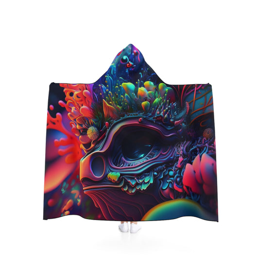 Hooded Blanket Florescent Skull Death 2