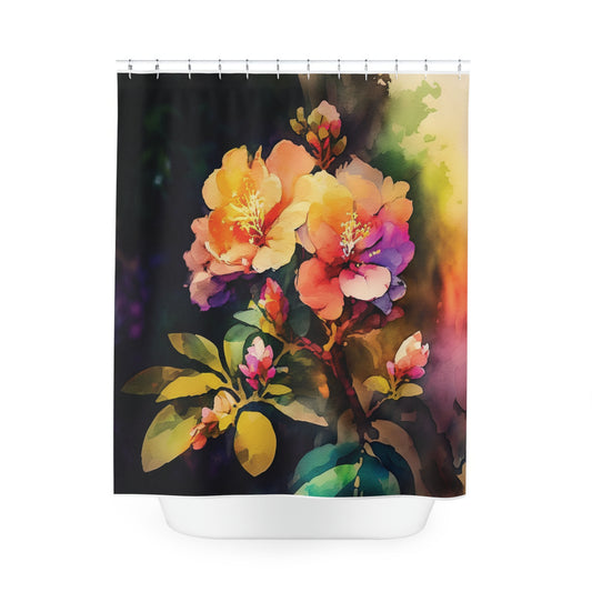 Polyester Shower Curtain Bright Spring Flowers 2