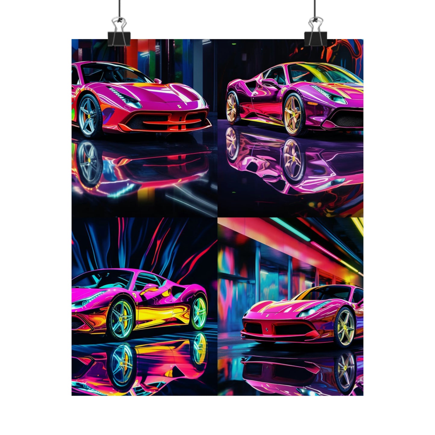 Premium Matte Vertical Posters Pink Macro Ferrari 5