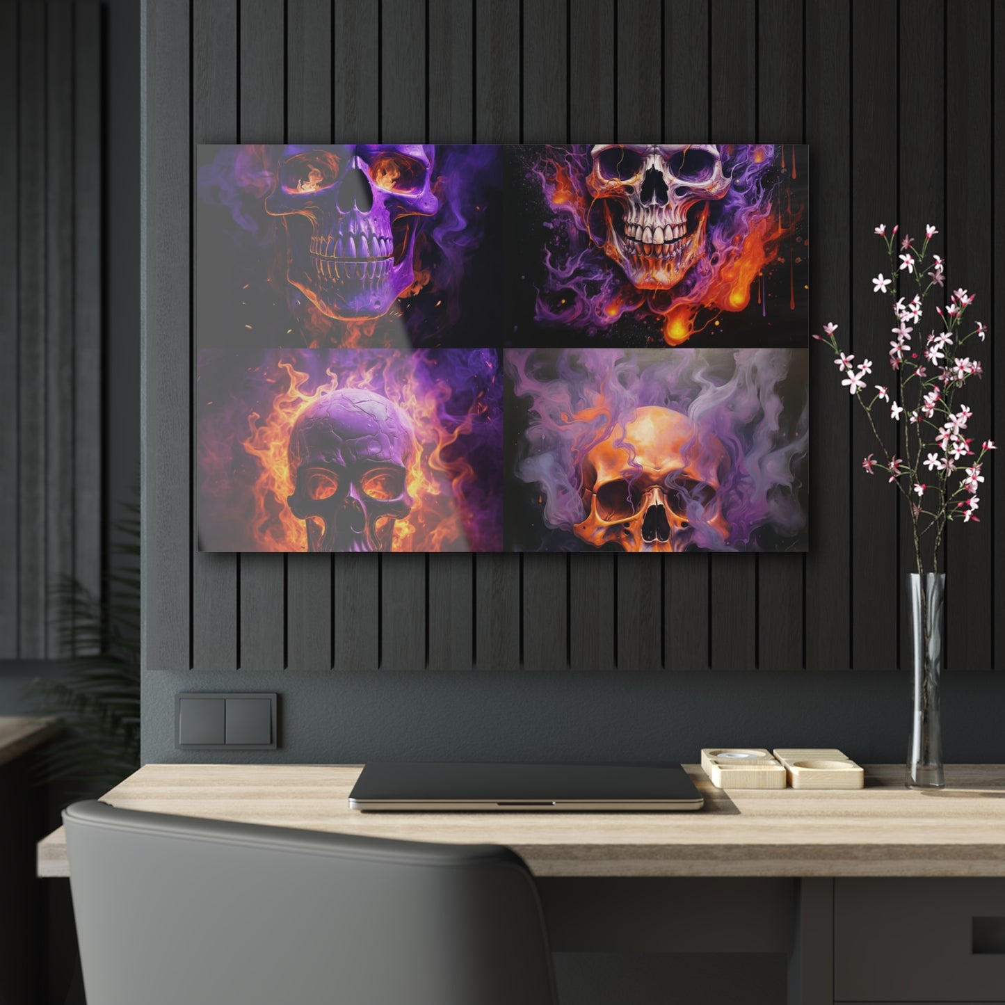 Acrylic Prints Skull Flames 5