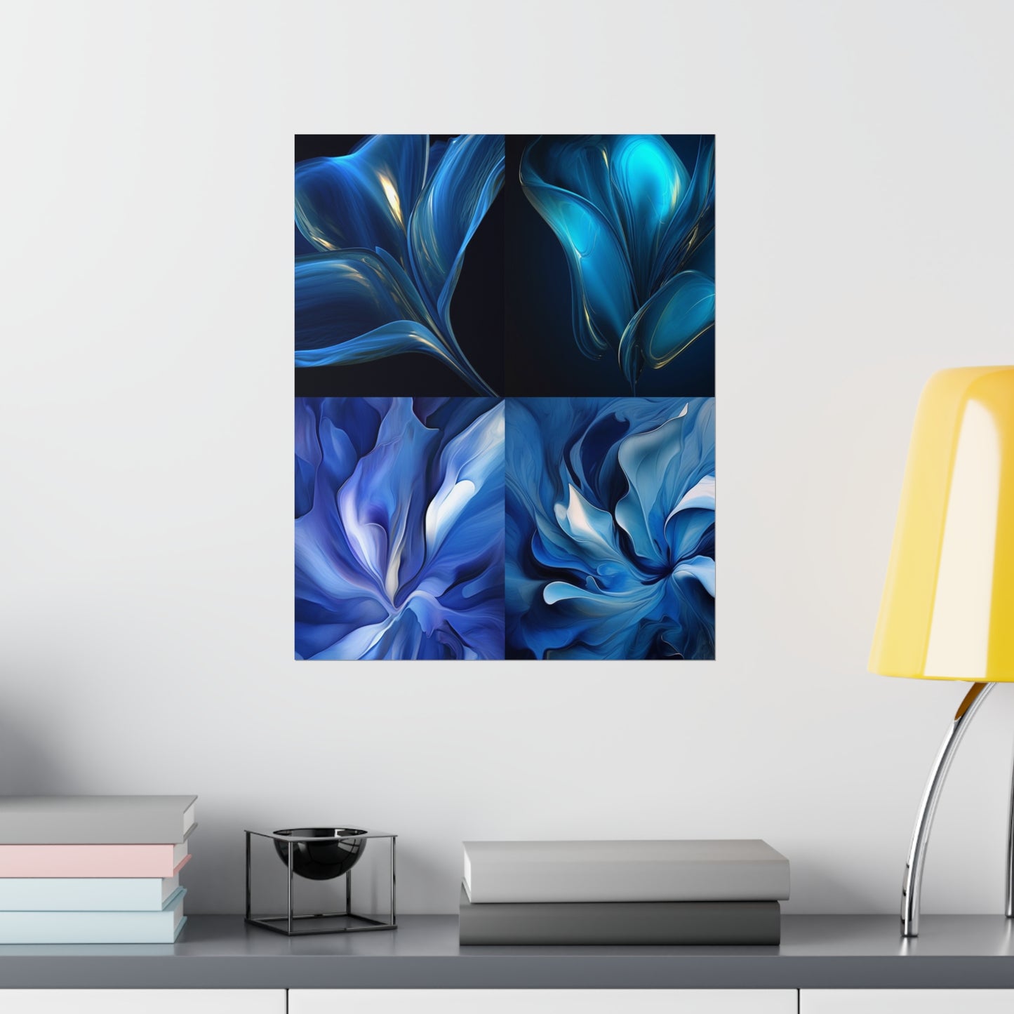 Premium Matte Vertical Posters Abstract Blue Tulip 5