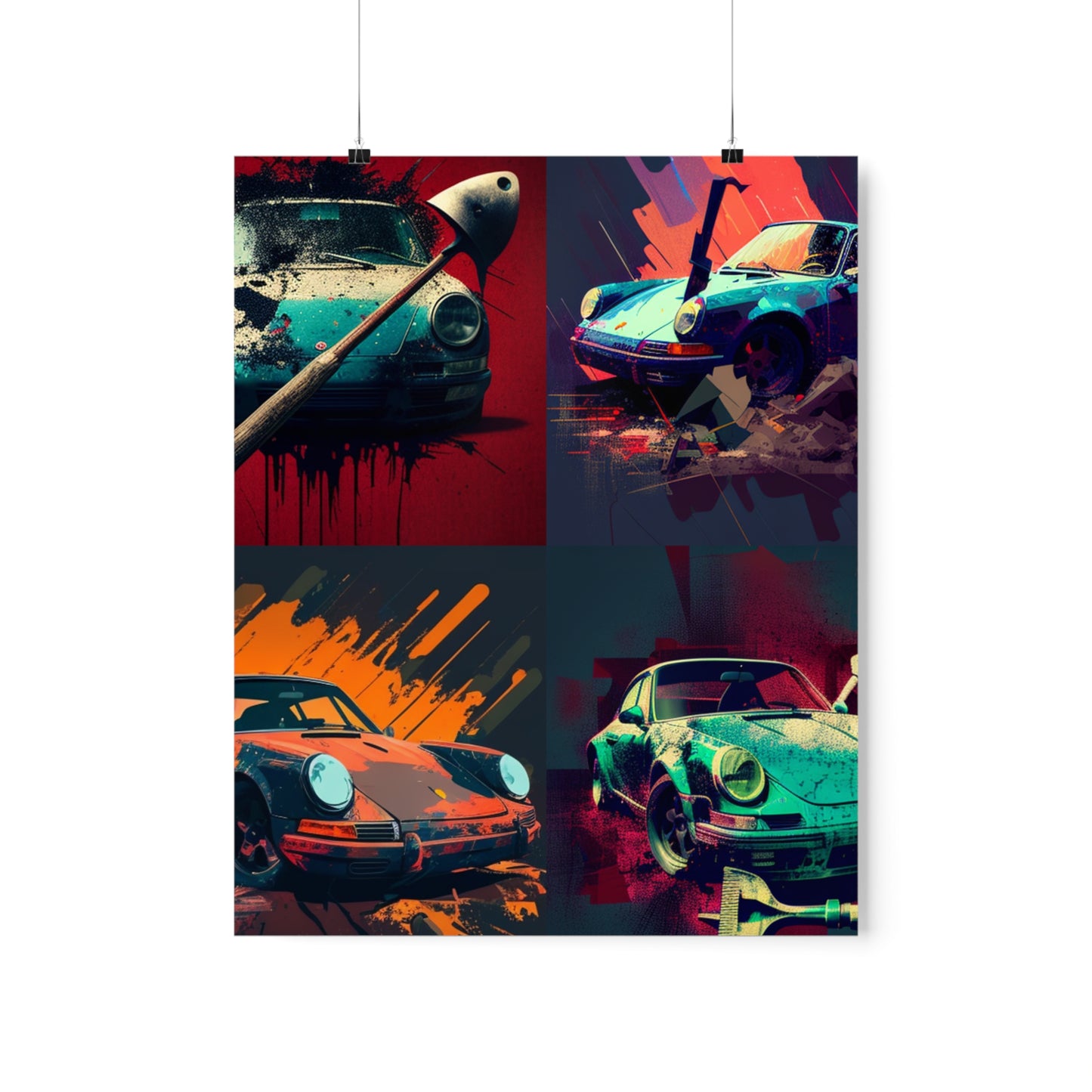 Premium Matte Vertical Posters Porsche Abstract 5