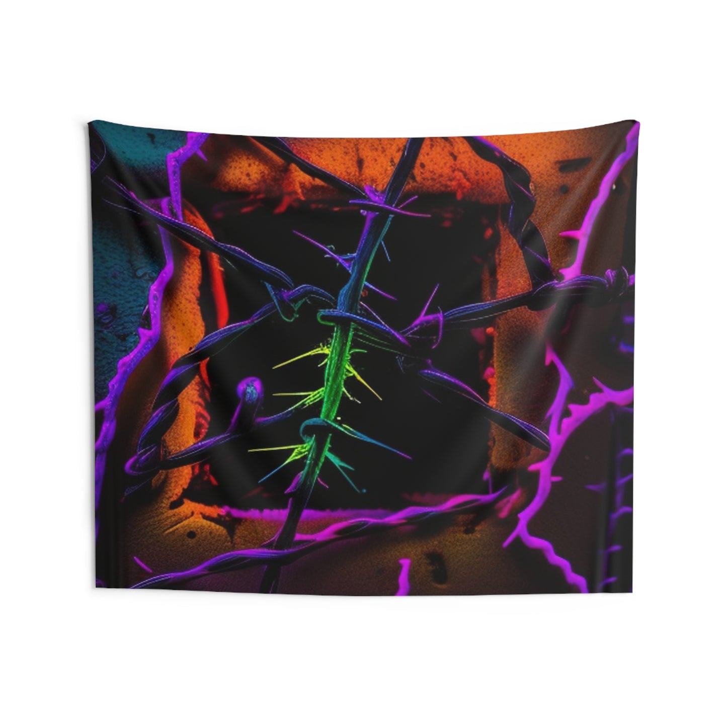 Indoor Wall Tapestries Macro Neon Barbs 1