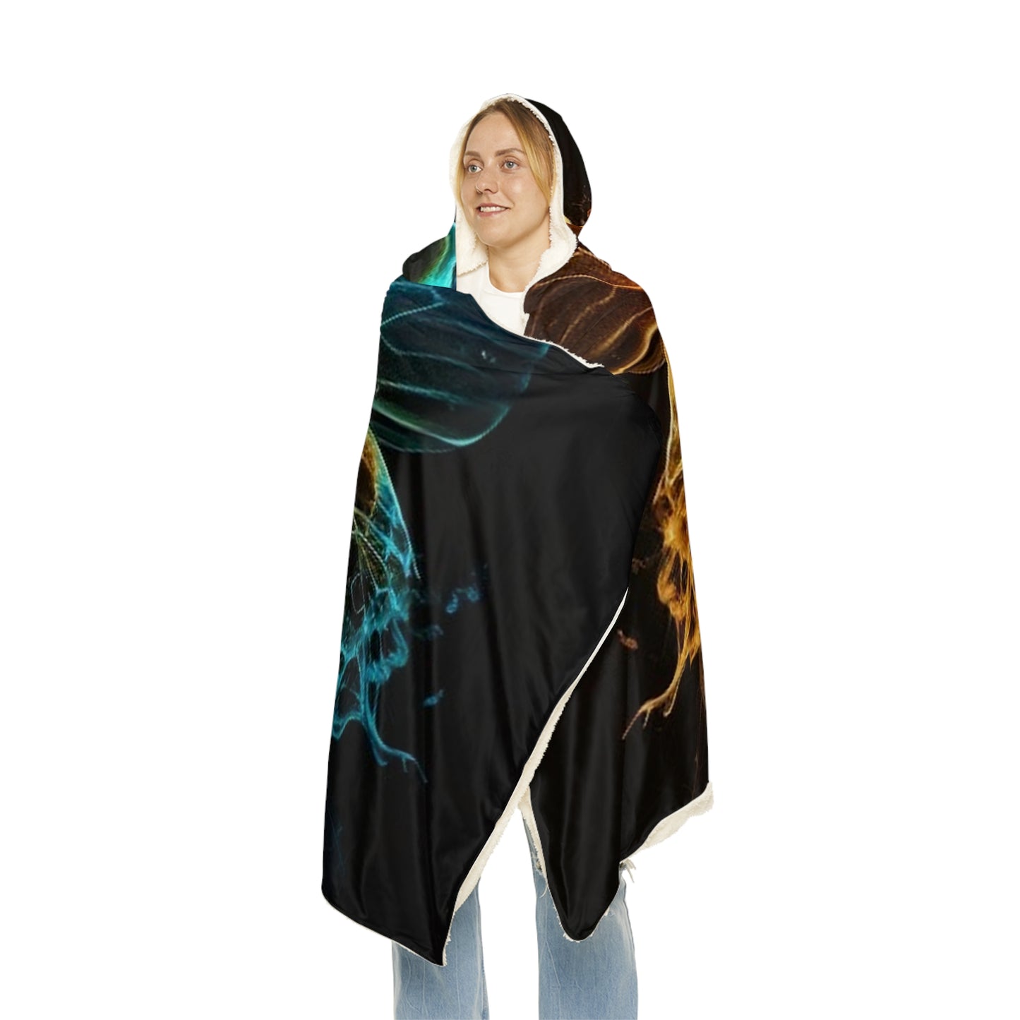 Snuggle Hooded Blanket Kiss Neon Butterfly 1