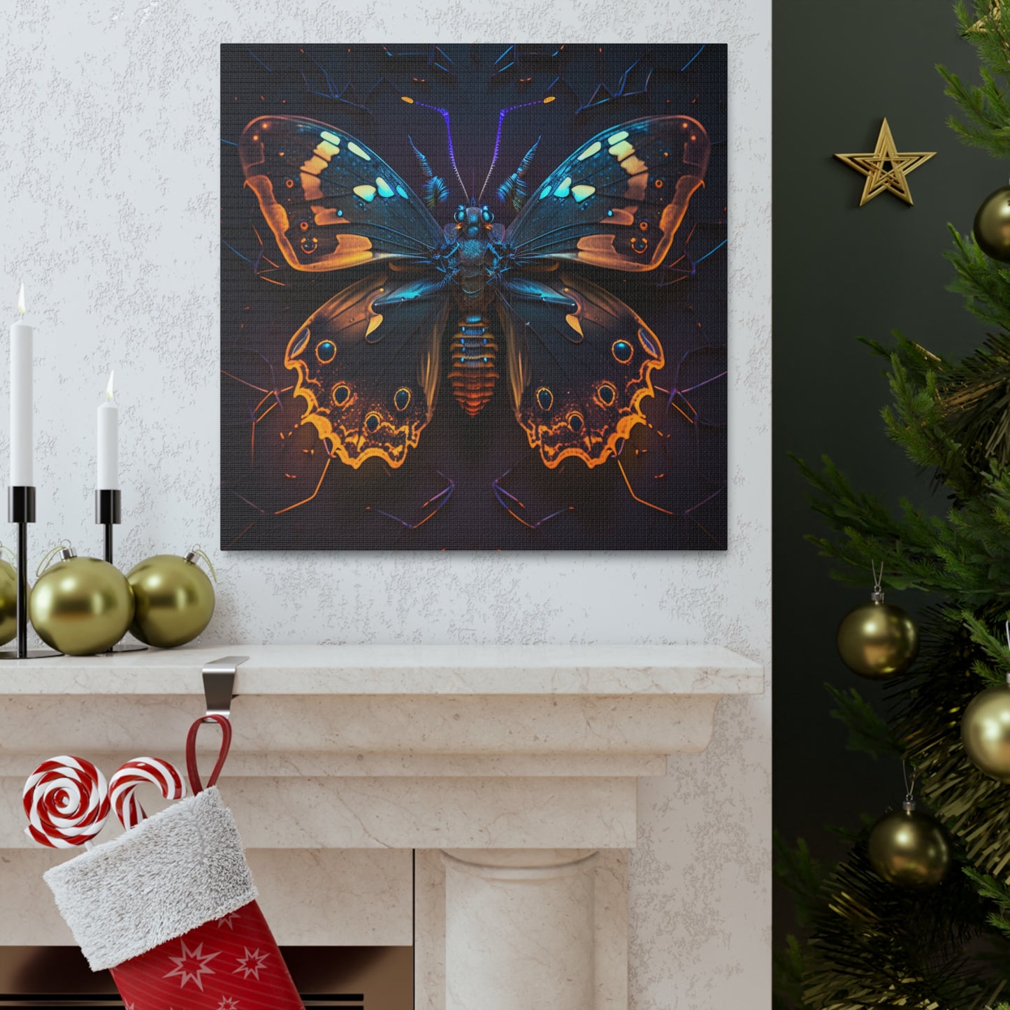 Canvas Gallery Wraps Neon Hue Butterfly 2