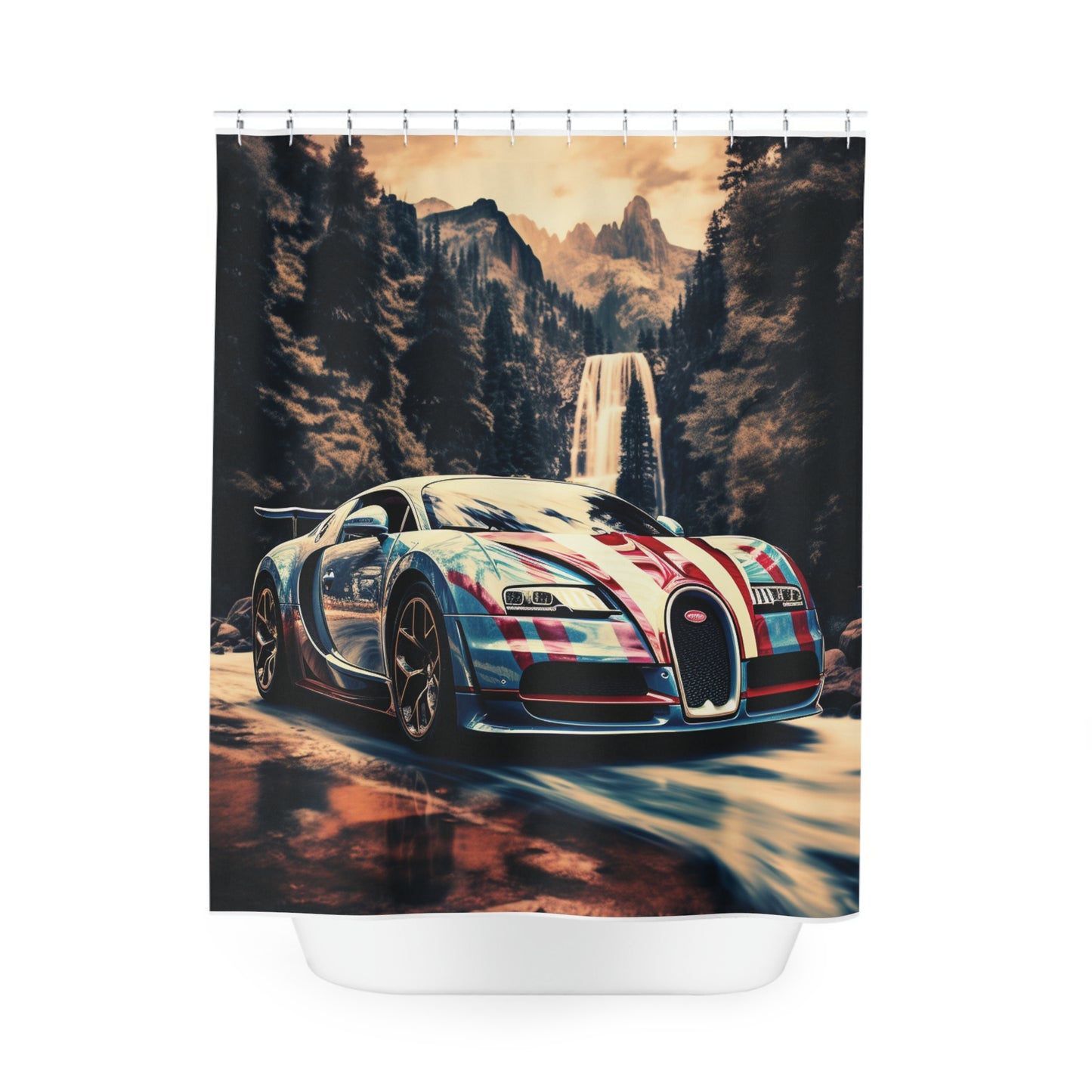 Polyester Shower Curtain Bugatti Waterfall 1