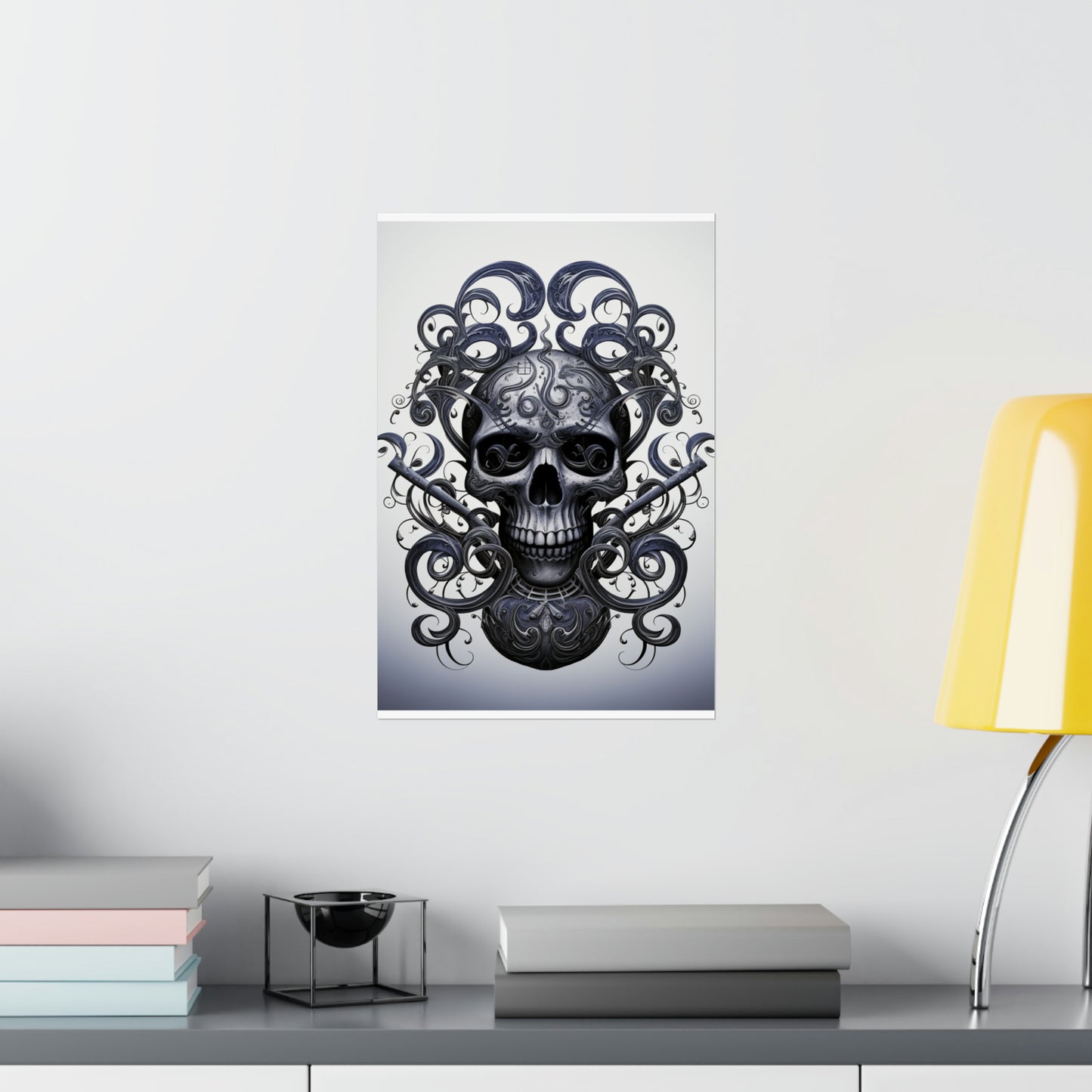 Premium Matte Vertical Posters Skull Treble Clef 1