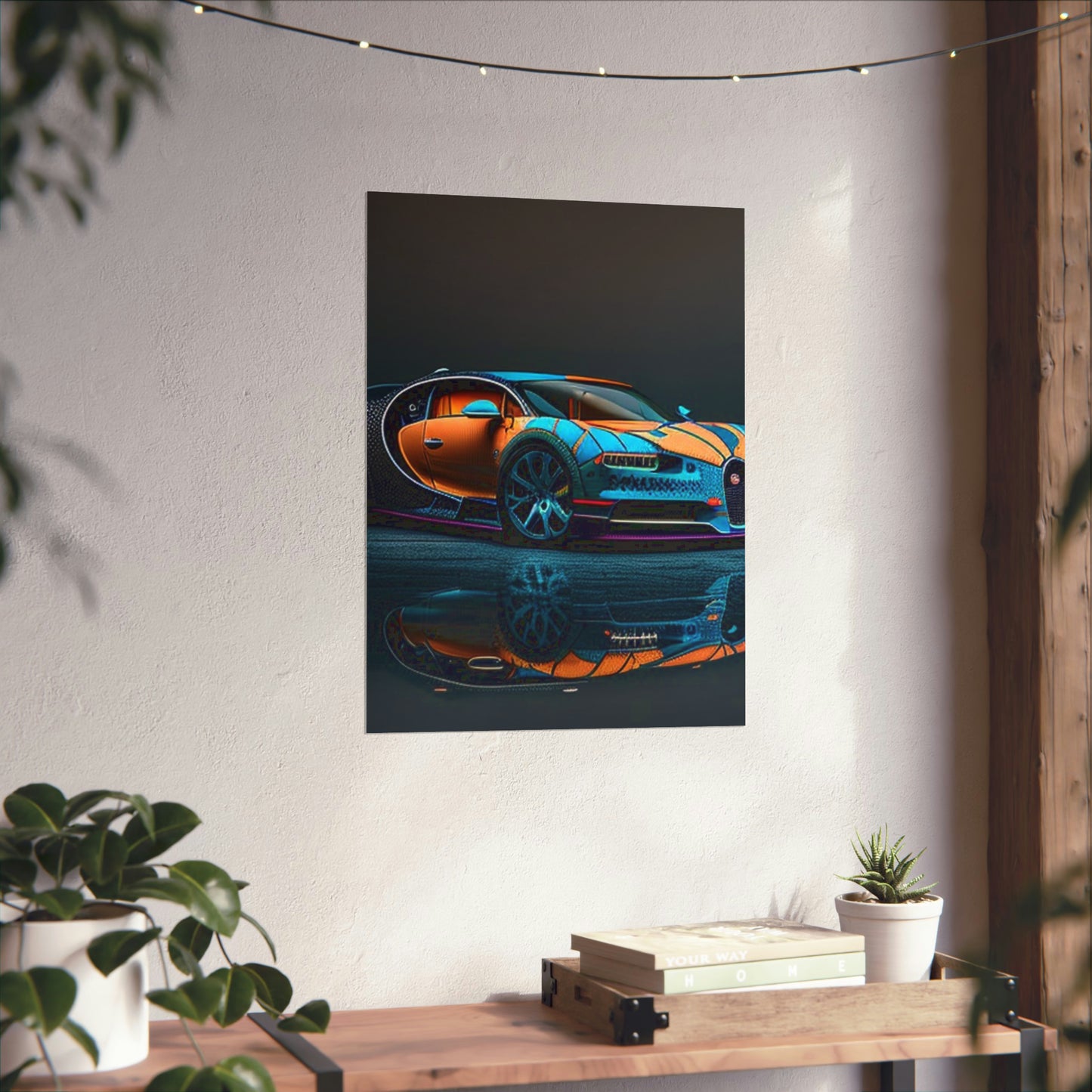 Premium Matte Vertical Posters Bugatti Blue 1