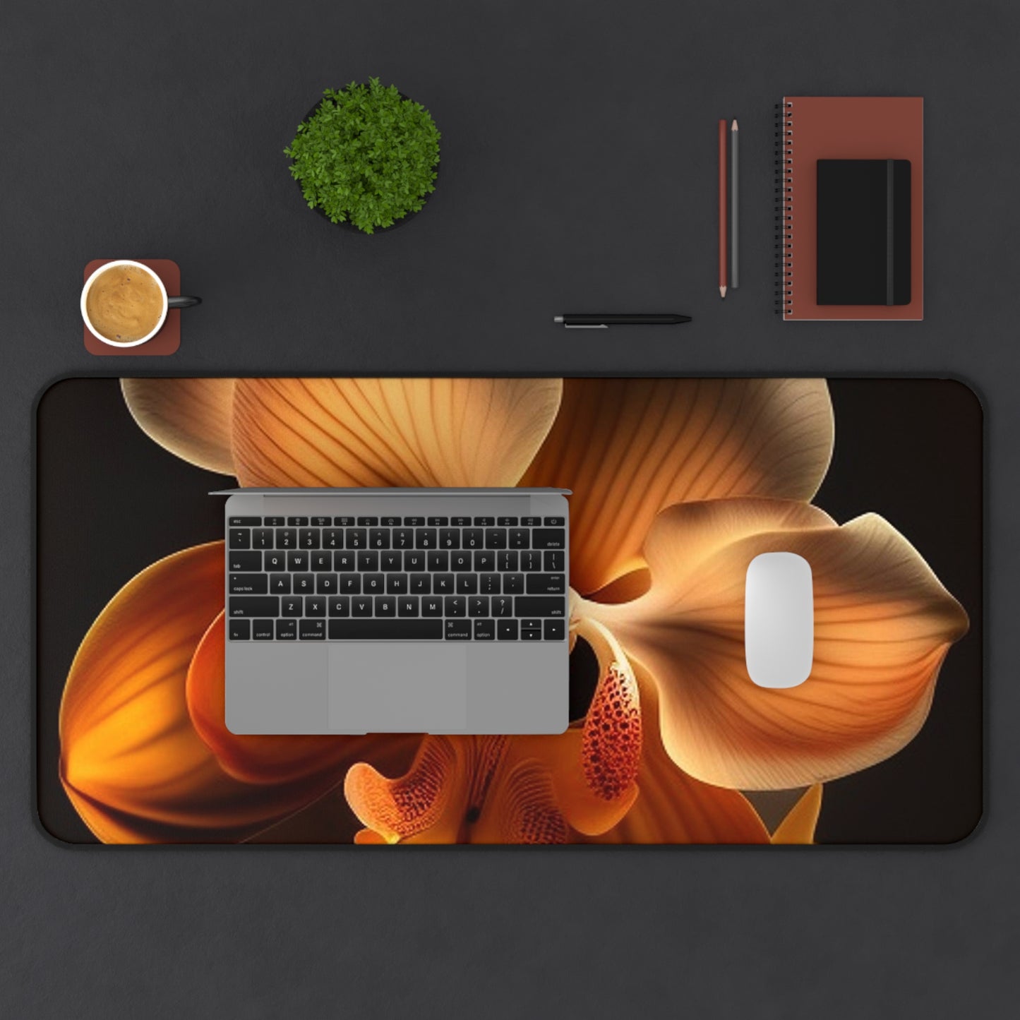 Desk Mat Orange Orchid 2