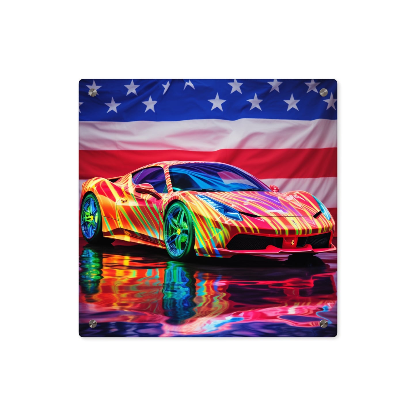 Acrylic Wall Art Panels Hyper Colorfull Ferrari 4