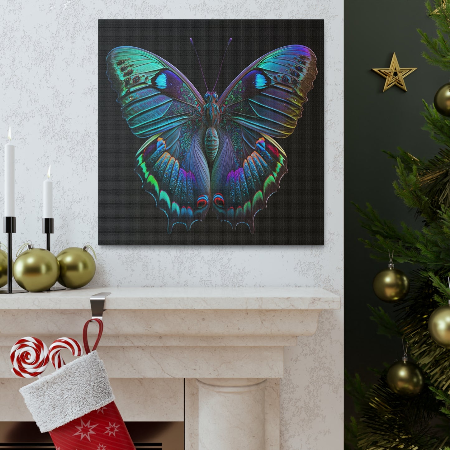 Canvas Gallery Wraps Hue Neon Butterfly 4