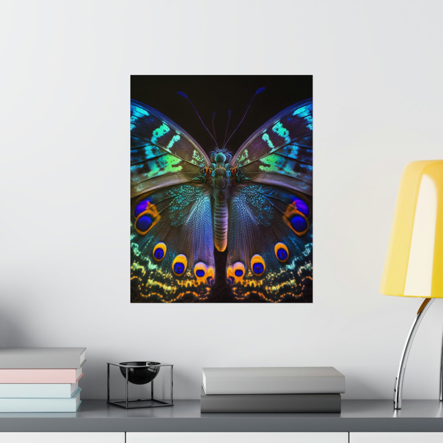 Premium Matte Vertical Posters Neon Hue Butterfly 3