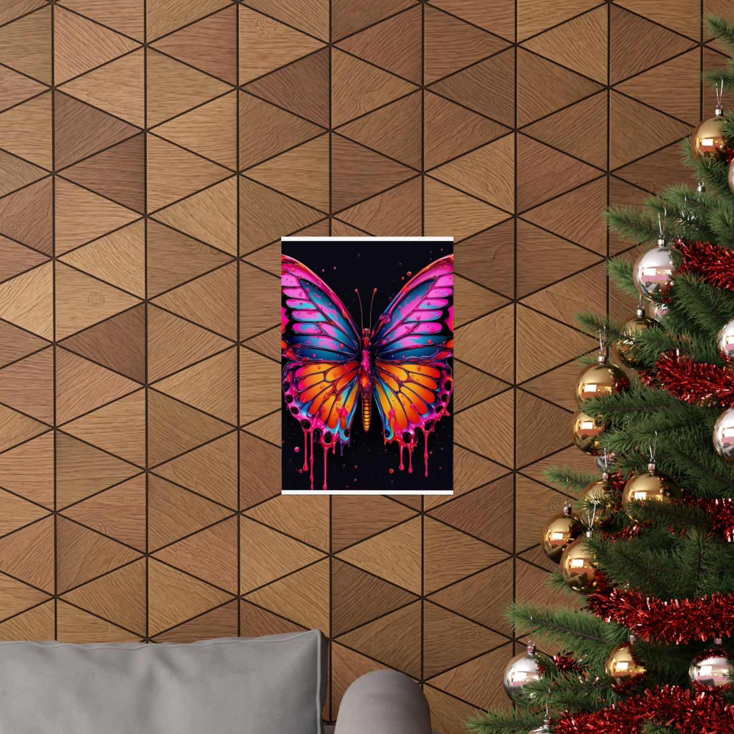 Premium Matte Vertical Posters Pink Butterfly Flair 1