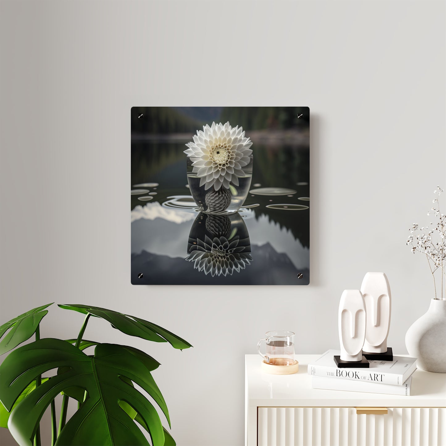 Acrylic Wall Art Panels White Dahlia 3