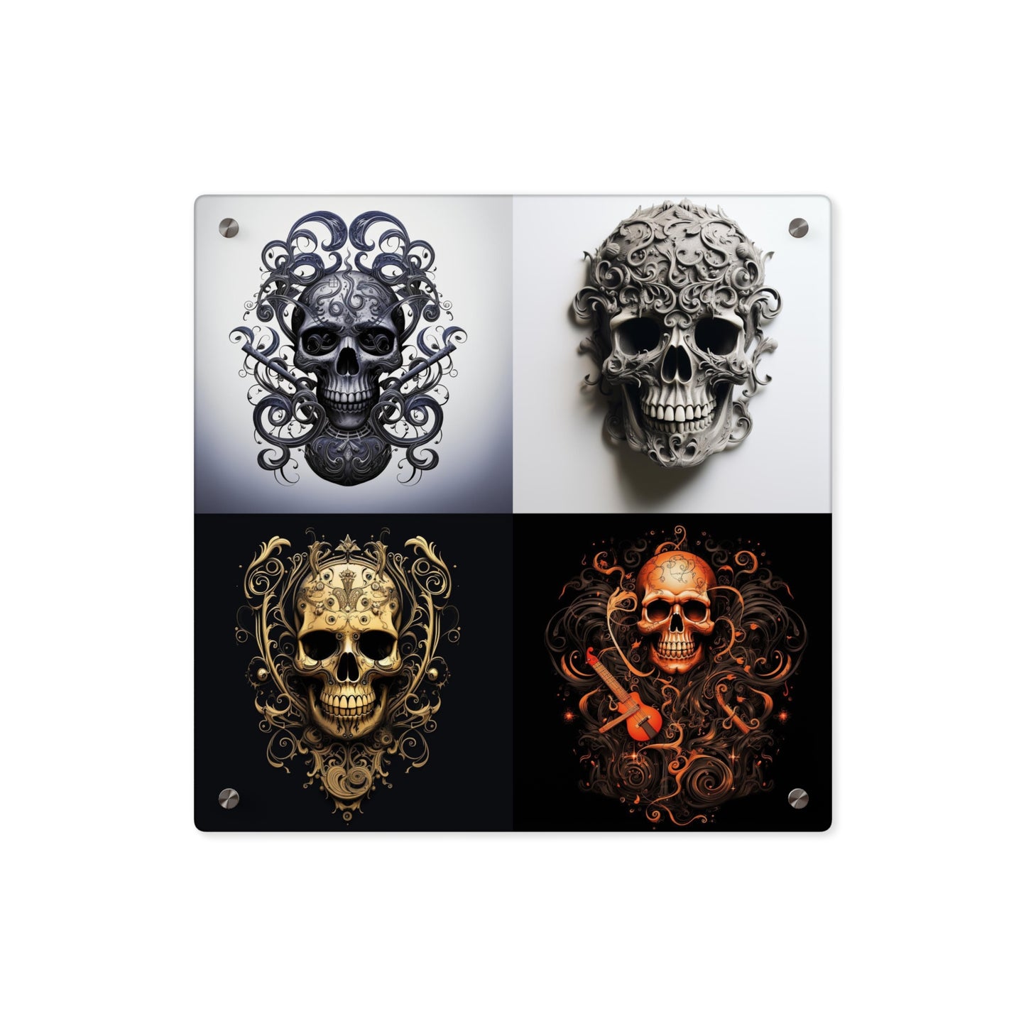 Acrylic Wall Art Panels Skull Treble Clef 5