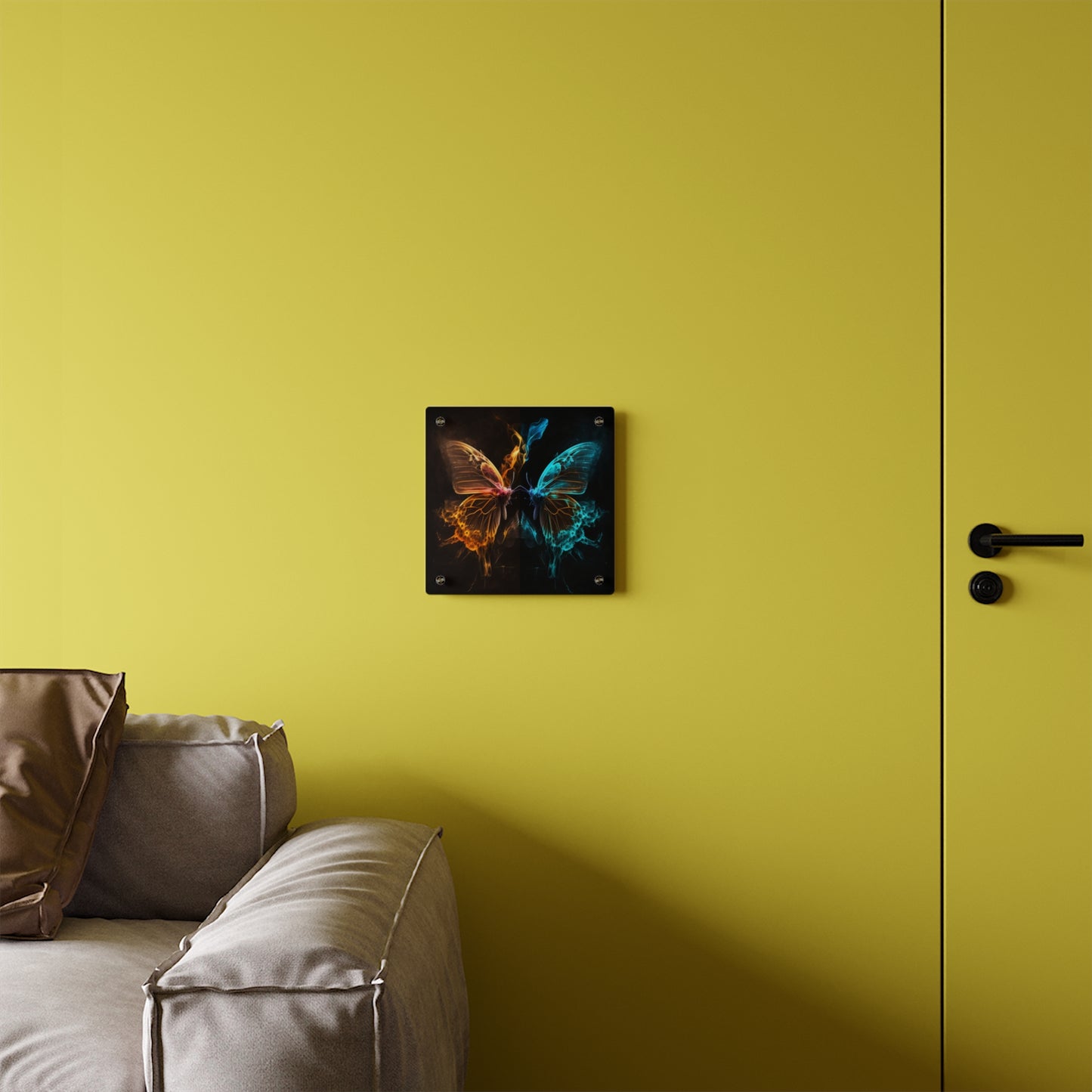 Acrylic Wall Art Panels Kiss Neon Butterfly 10