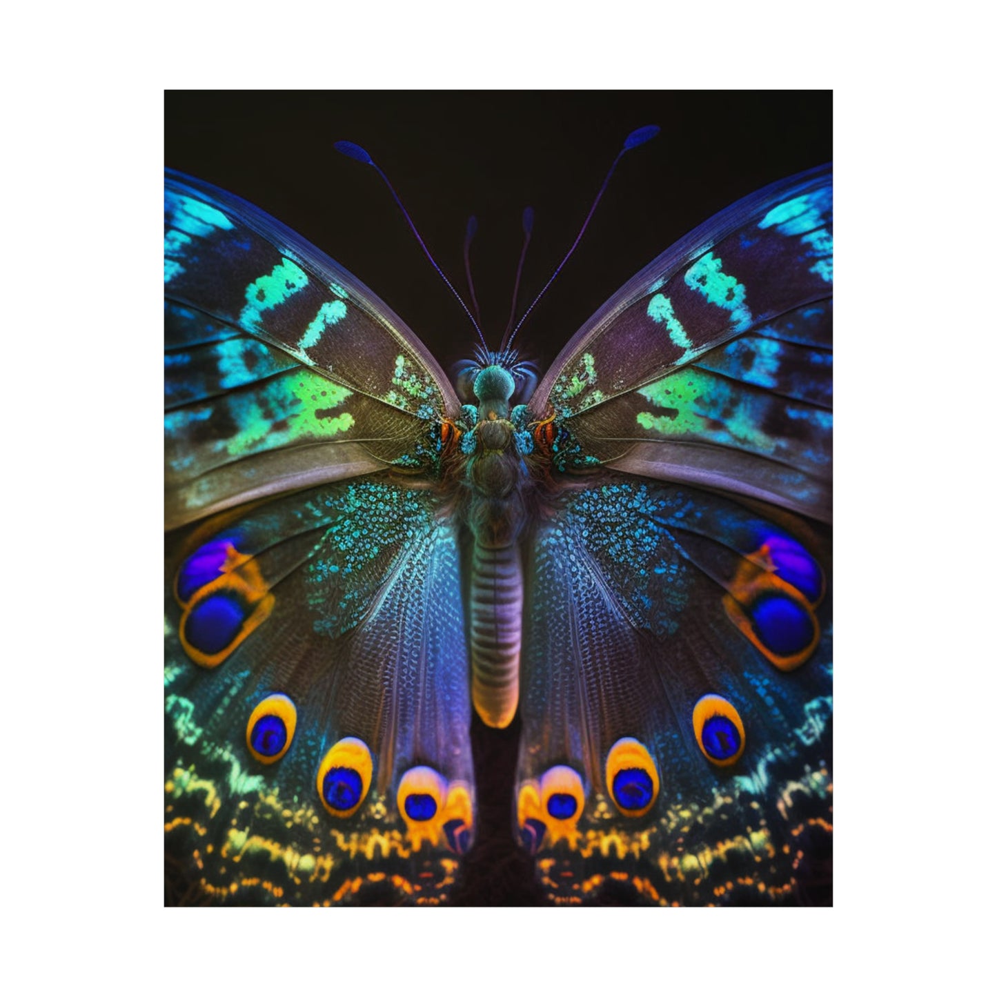 Premium Matte Vertical Posters Neon Hue Butterfly 3