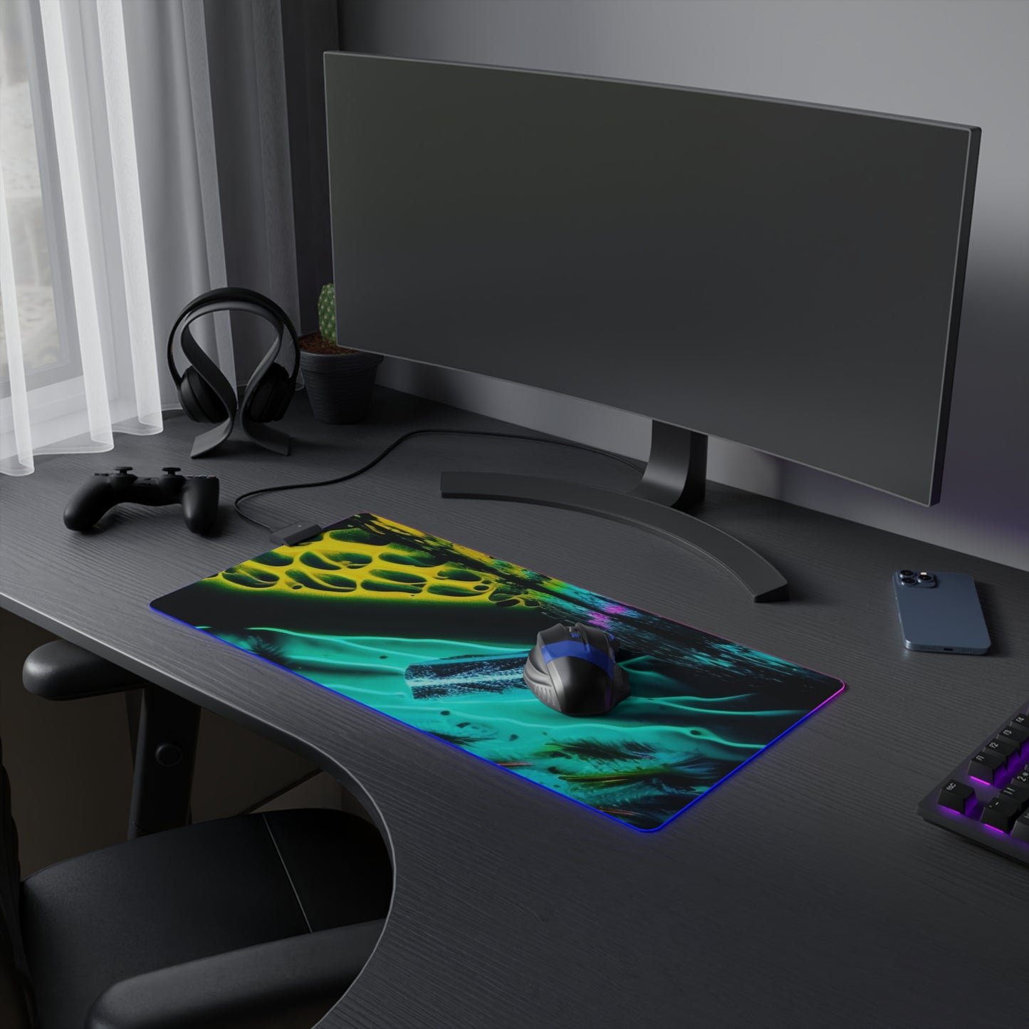 LED Gaming Mouse Pad Florescent Glow 2