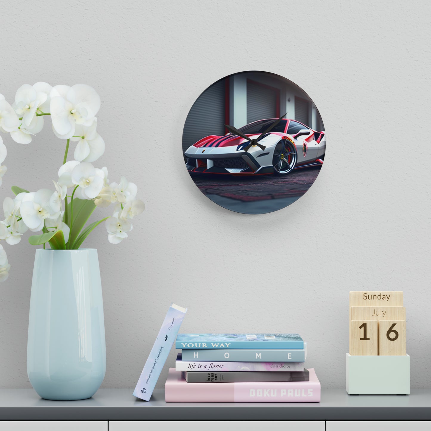 Acrylic Wall Clock Ferrari Hyper 3