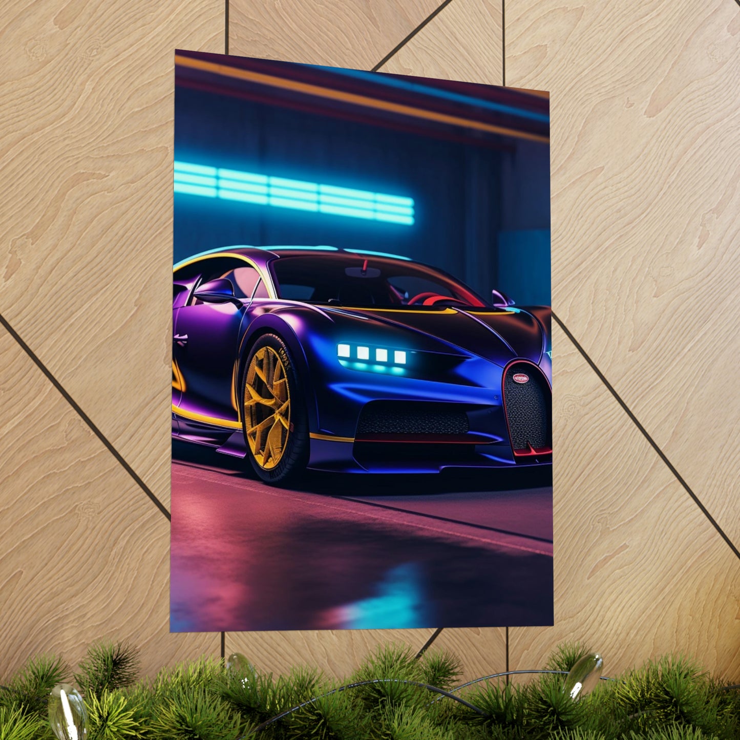 Premium Matte Vertical Posters Hyper Bugatti Neon Chiron 4