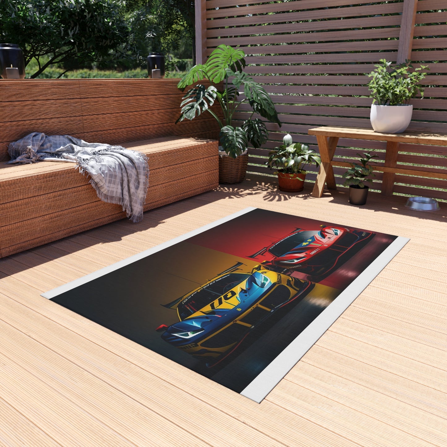 Outdoor Rug  Ferrari Red Blue 3