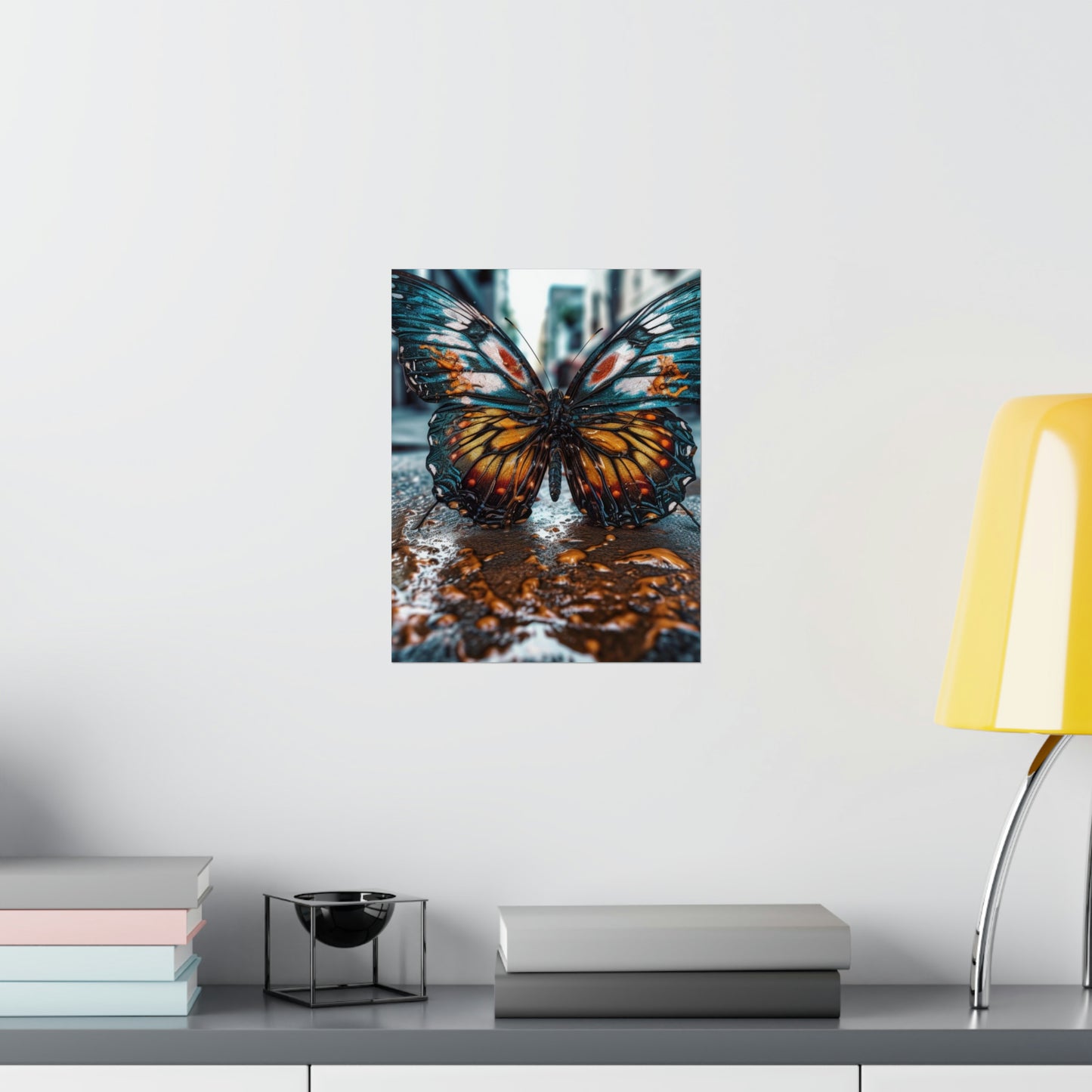 Premium Matte Vertical Posters Water Butterfly Street 3