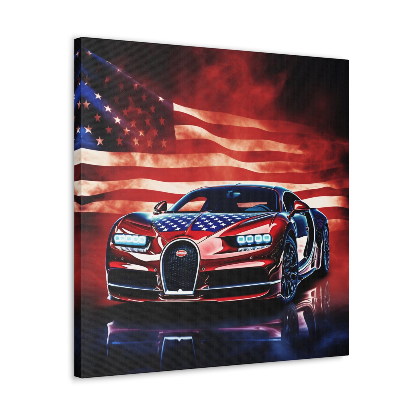 Canvas Gallery Wraps Abstract American Flag Background Bugatti 3