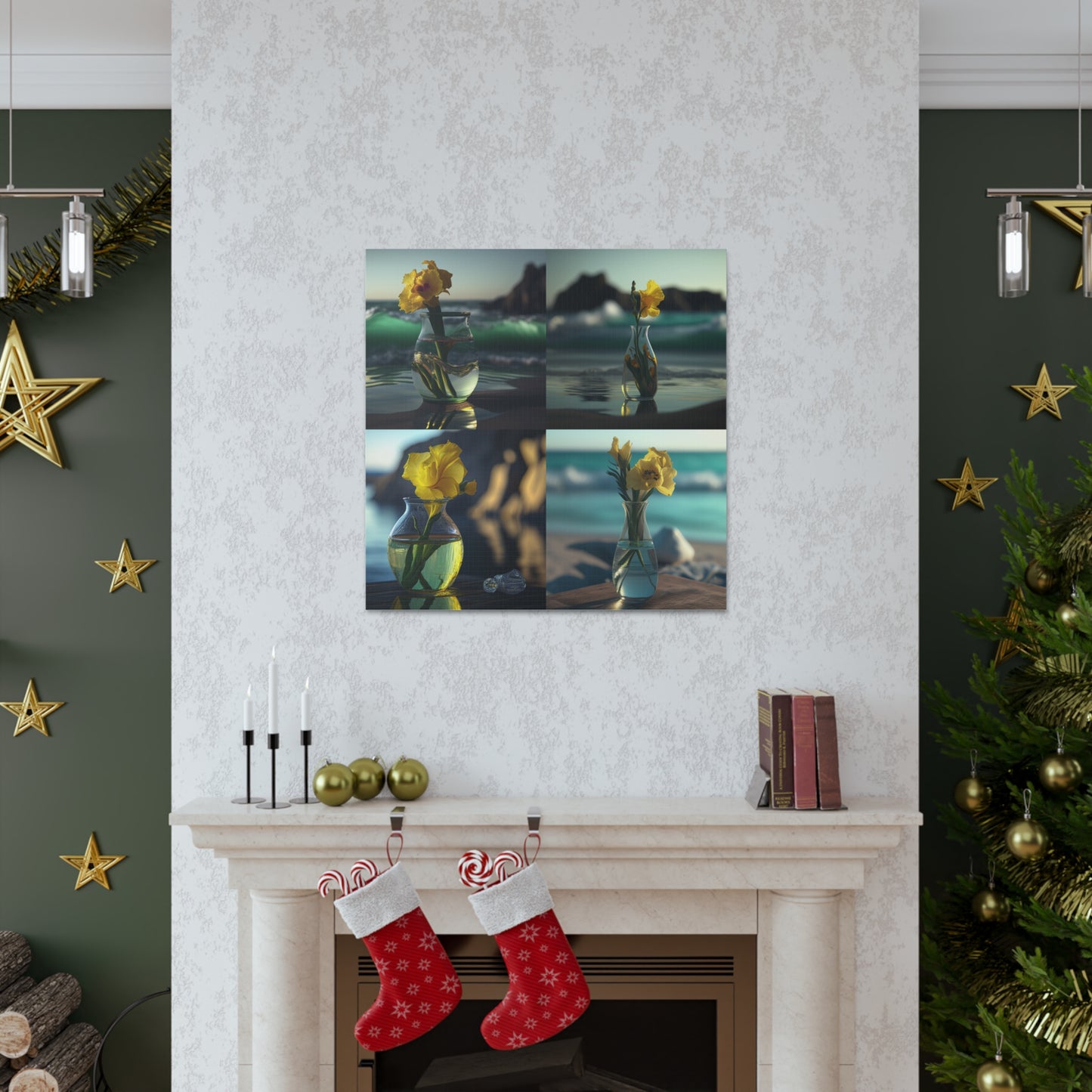 Canvas Gallery Wraps Yellow Gladiolus glass 5