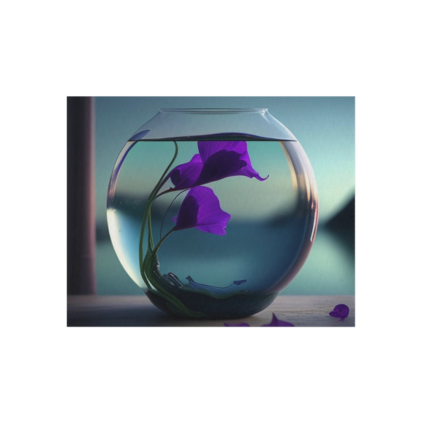 Outdoor Rug  Purple Sweet pea in a vase 2