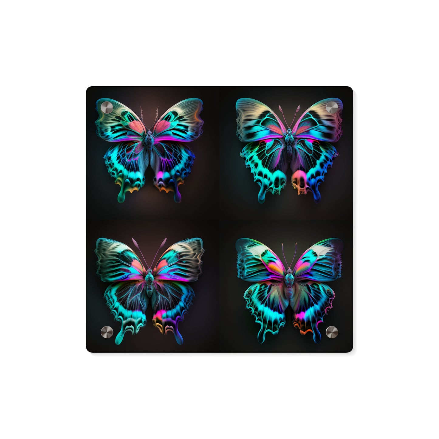 Acrylic Wall Art Panels Neon Butterfly Fusion 5