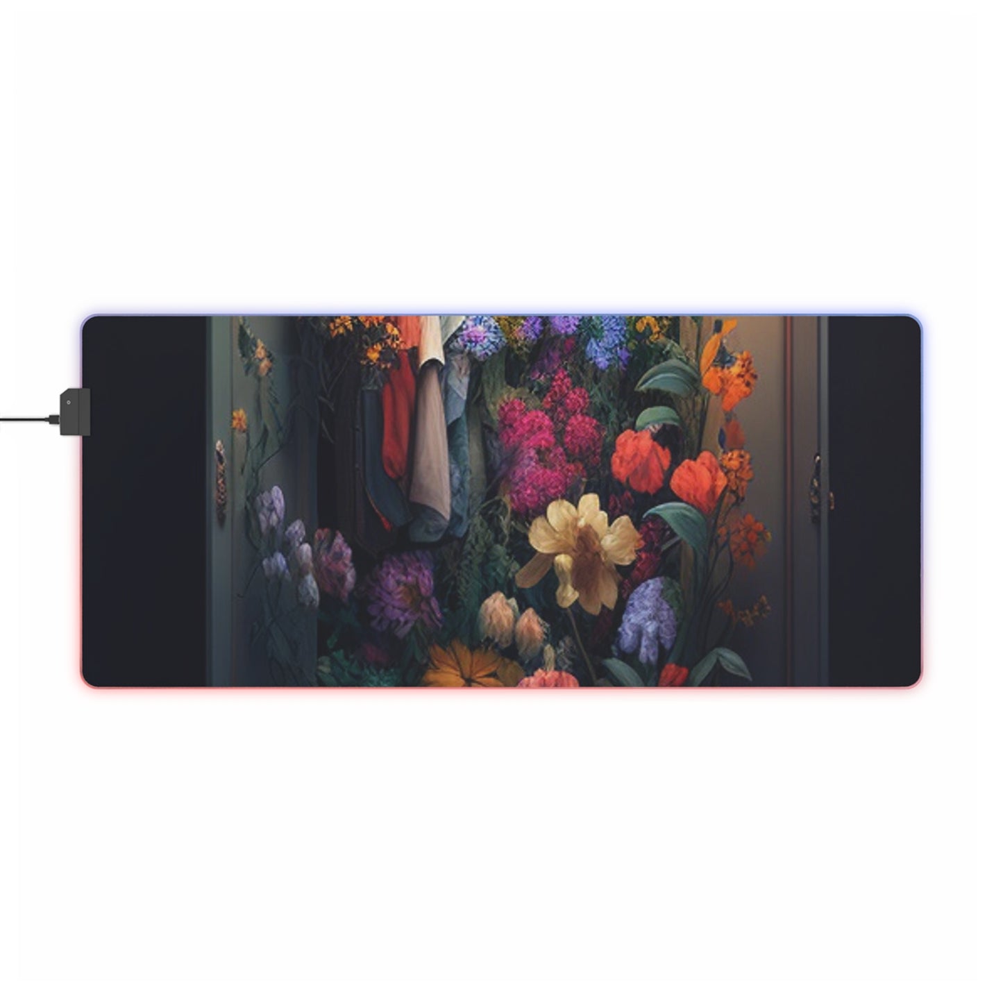 LED Gaming Mouse Pad A Wardrobe Surrounded by Flowers 4