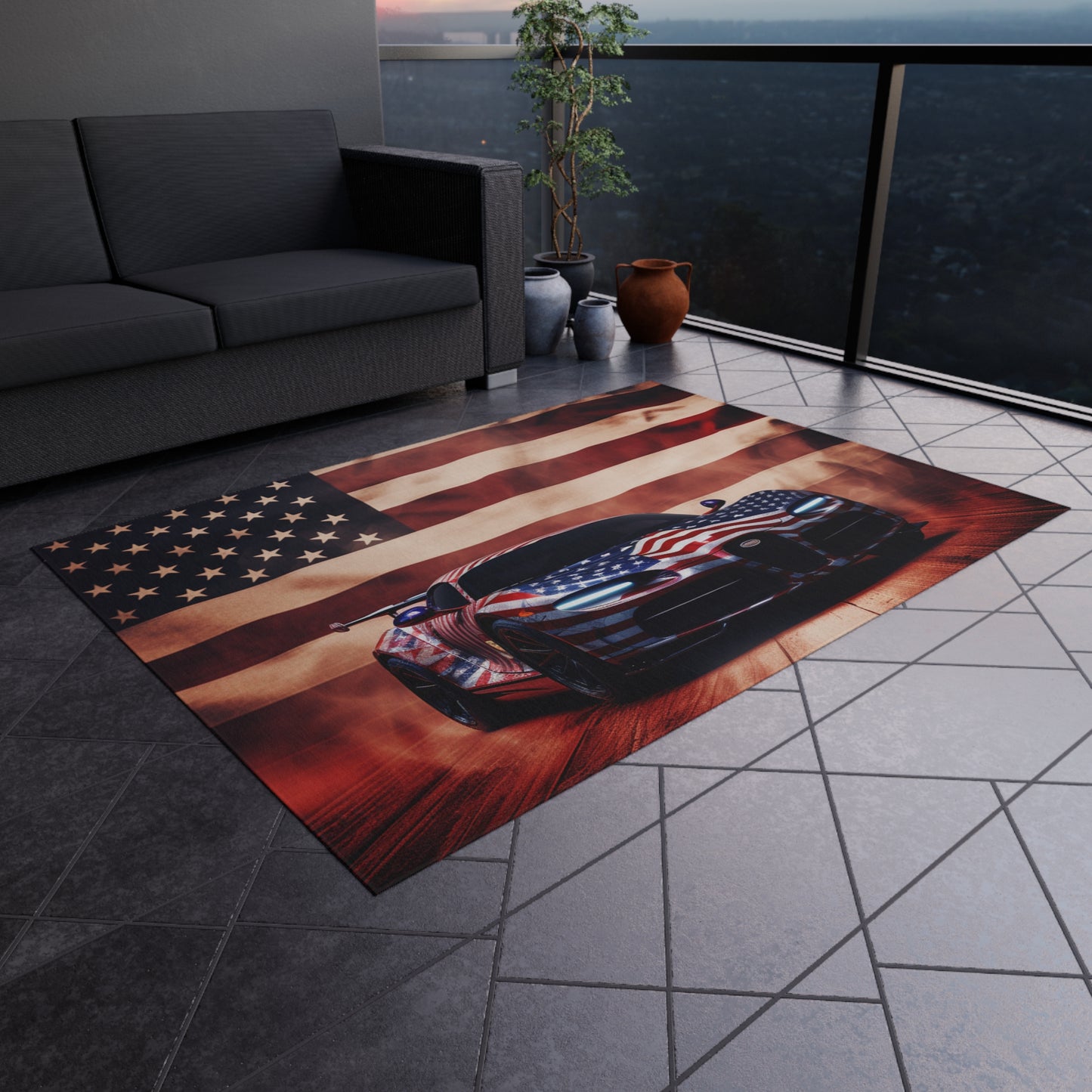 Outdoor Rug  Abstract American Flag Background Bugatti 2