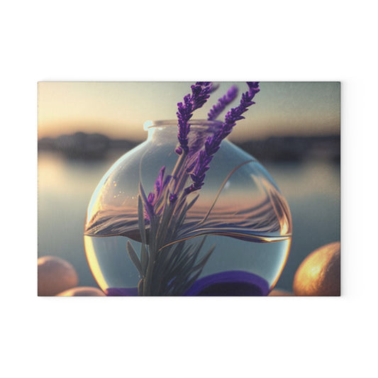 Glass Cutting Board Lavender in a vase 3