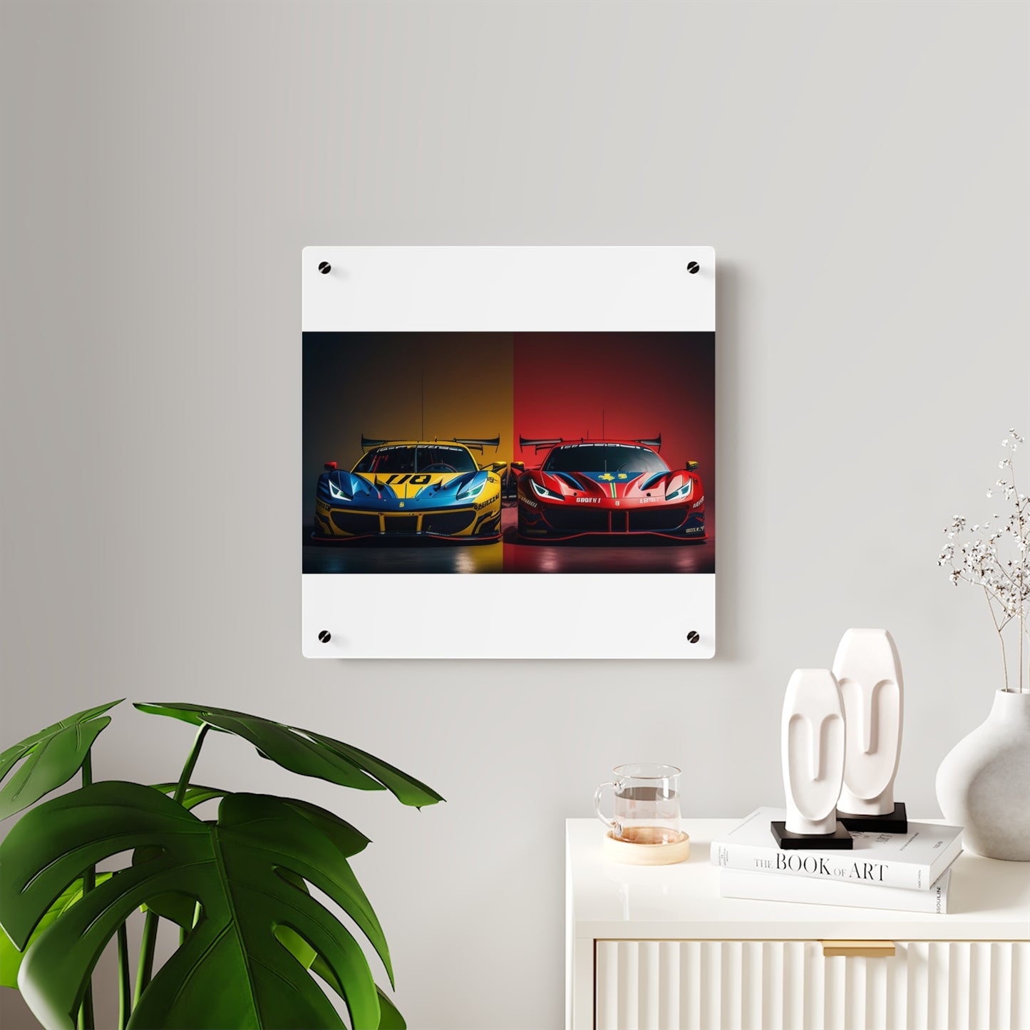 Acrylic Wall Art Panels Ferrari Red Blue 3