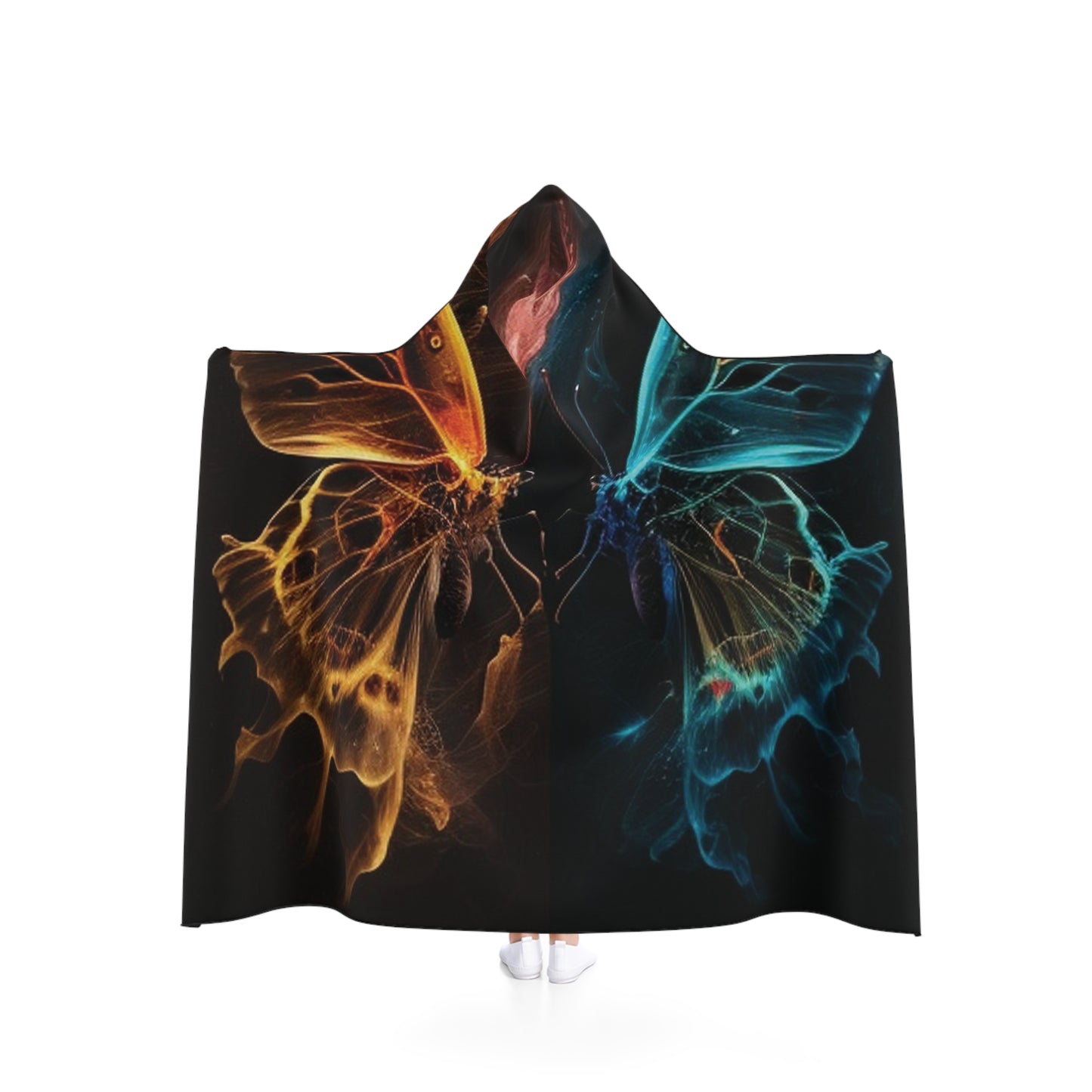 Hooded Blanket Kiss Neon Butterfly 4