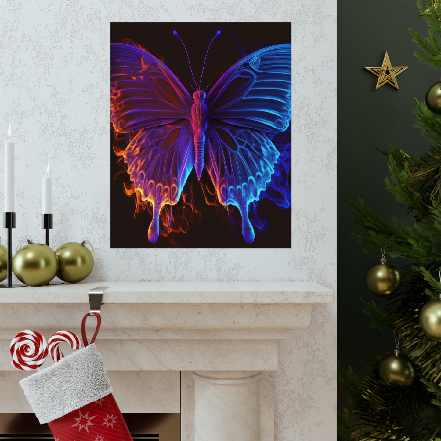 Premium Matte Vertical Posters Thermal Butterfly 1