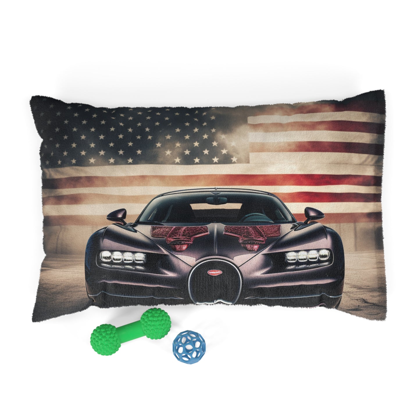 Pet Bed American Flag Background Bugatti 2