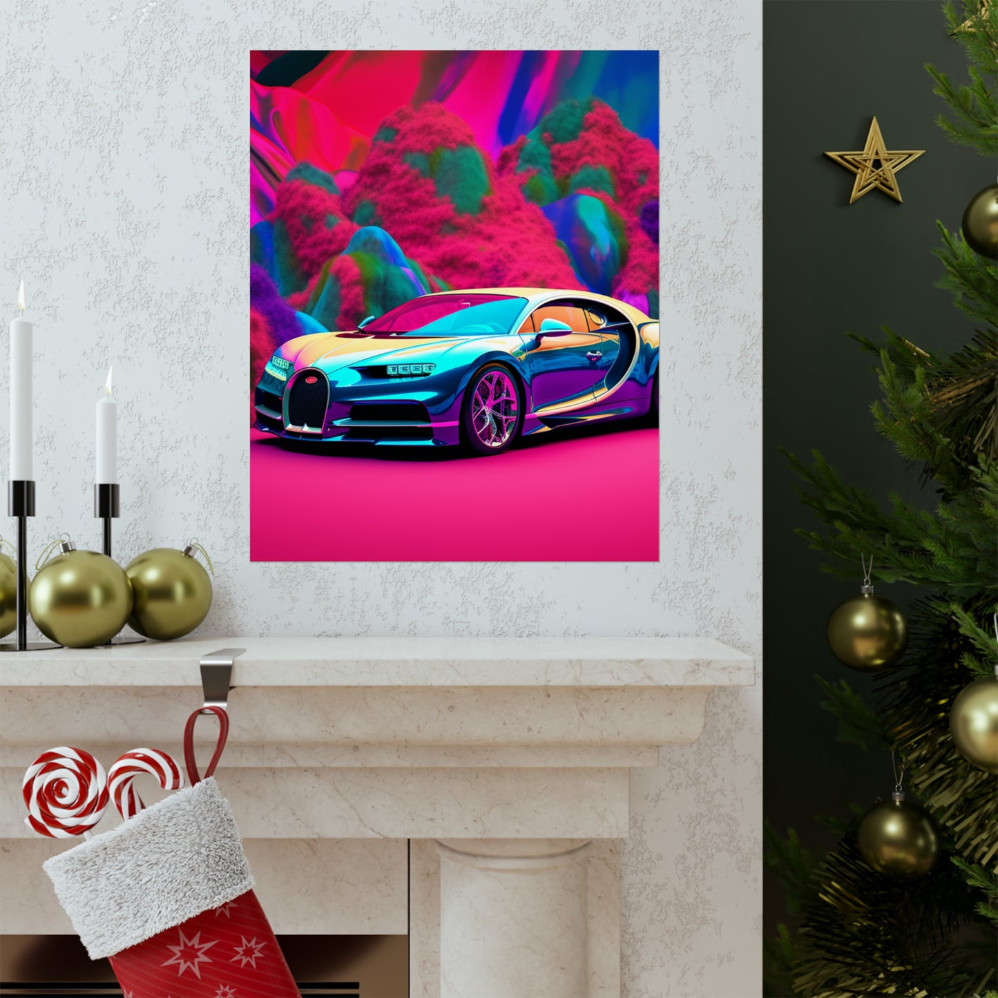 Premium Matte Vertical Posters Florescent Bugatti Flair 4